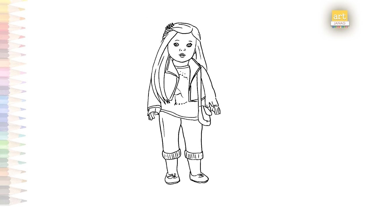American Girl Julie Doll Drawing American Girl Toy Drawing How To Draw Julie Doll Step By Step YouTube