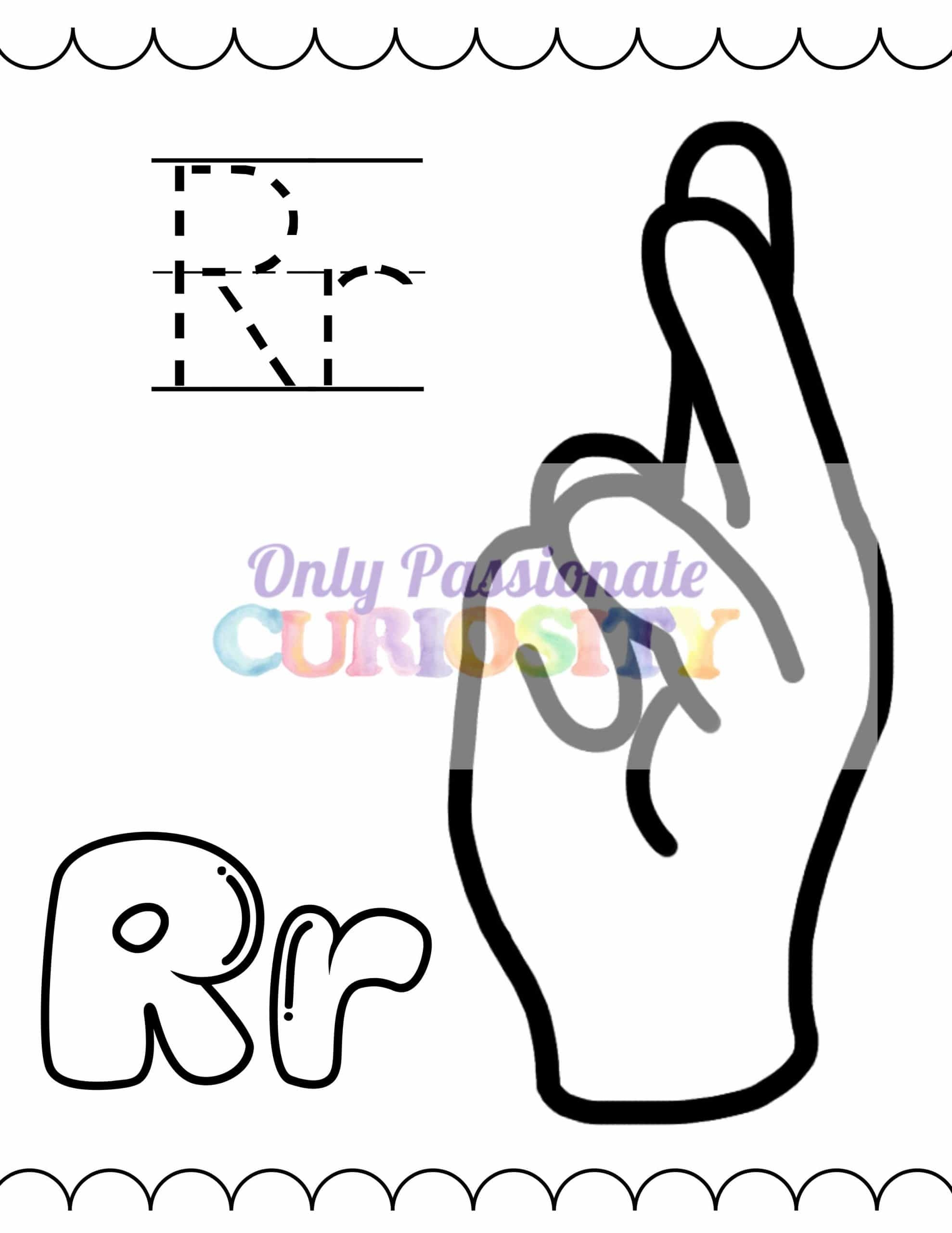 American Sign Language Alphabet Coloring Book Only Passionate Curiosity