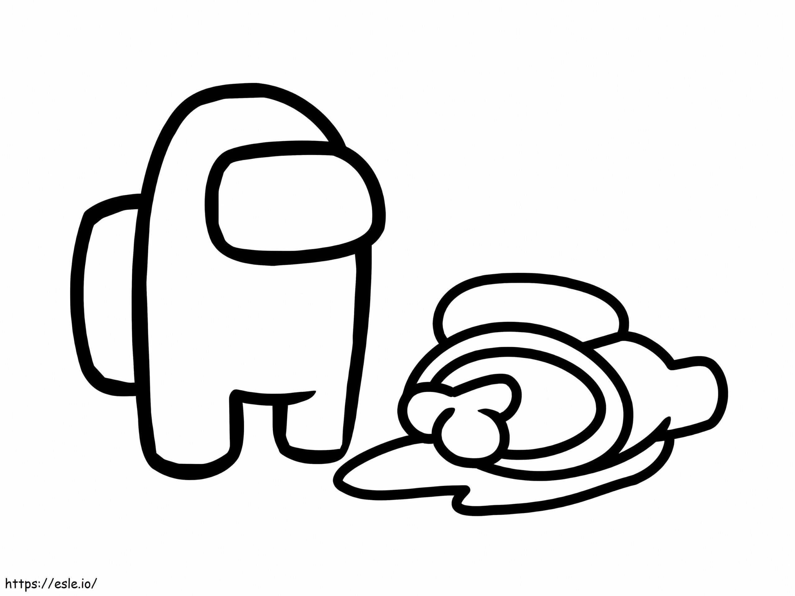 Among Us Character With Dead Body Coloring Page