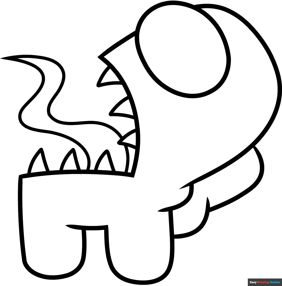 Among Us Imposter Coloring Page Easy Drawing Guides