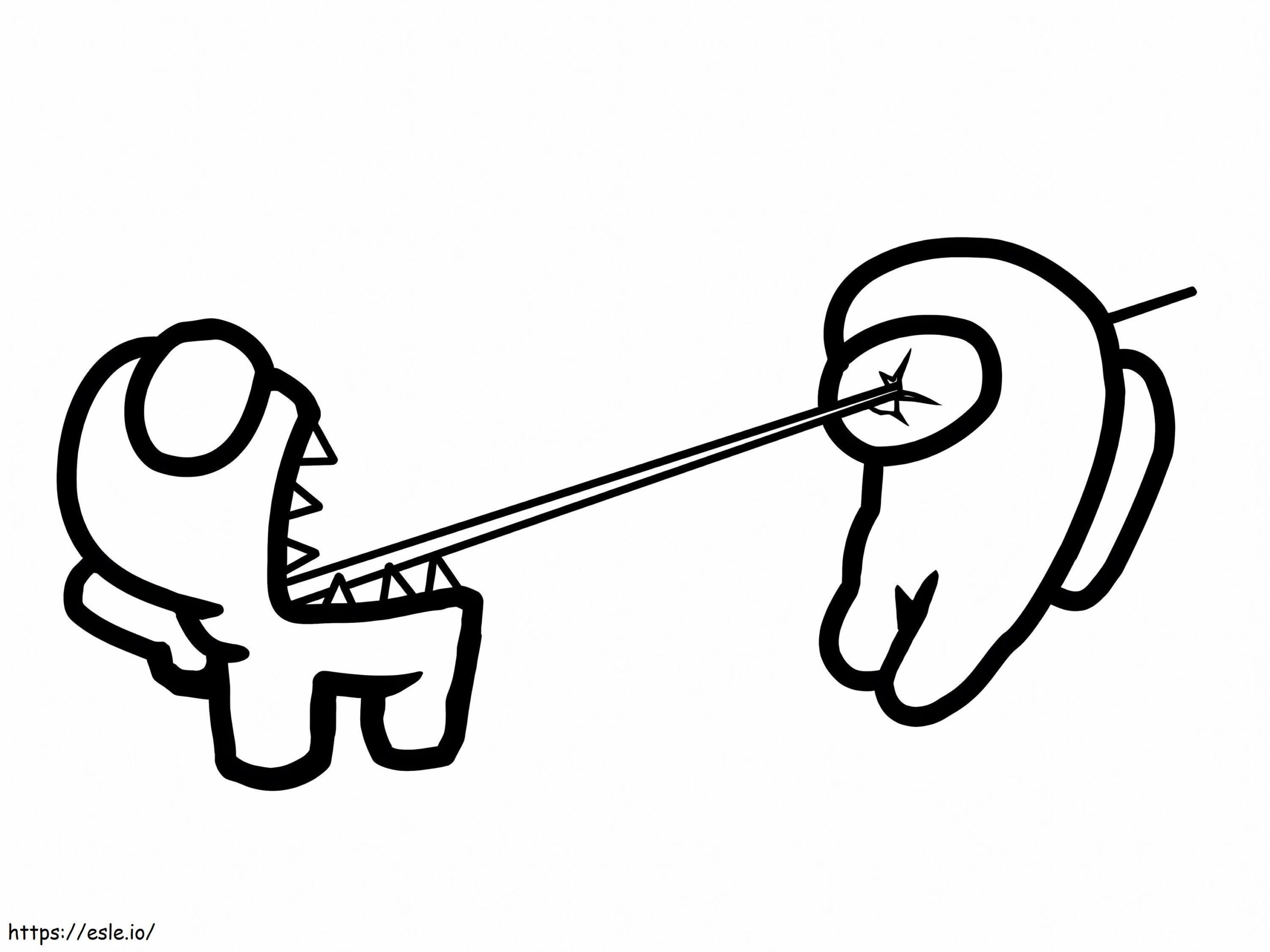 Among Us Tongue Kill Coloring Page