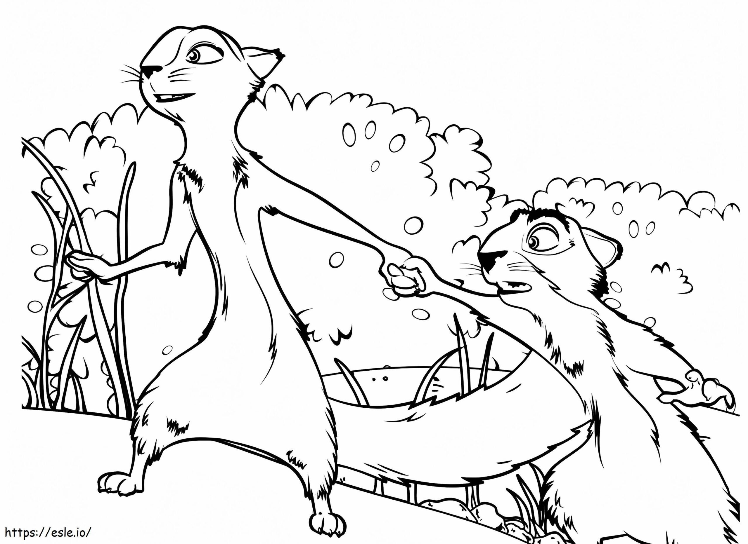 Andie And Surly From The Nut Job Coloring Page