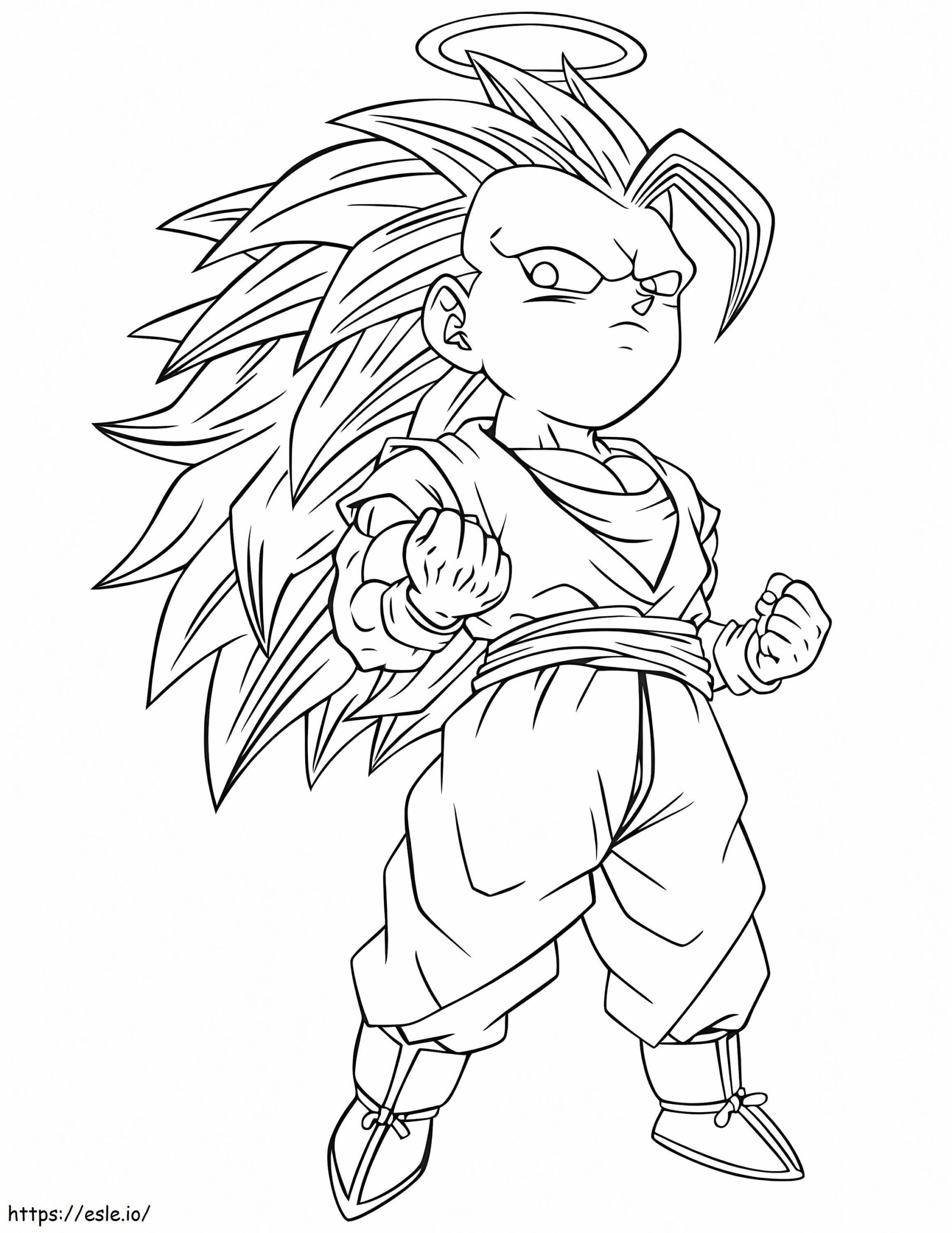 Angel Goku SSj3 Coloring Page