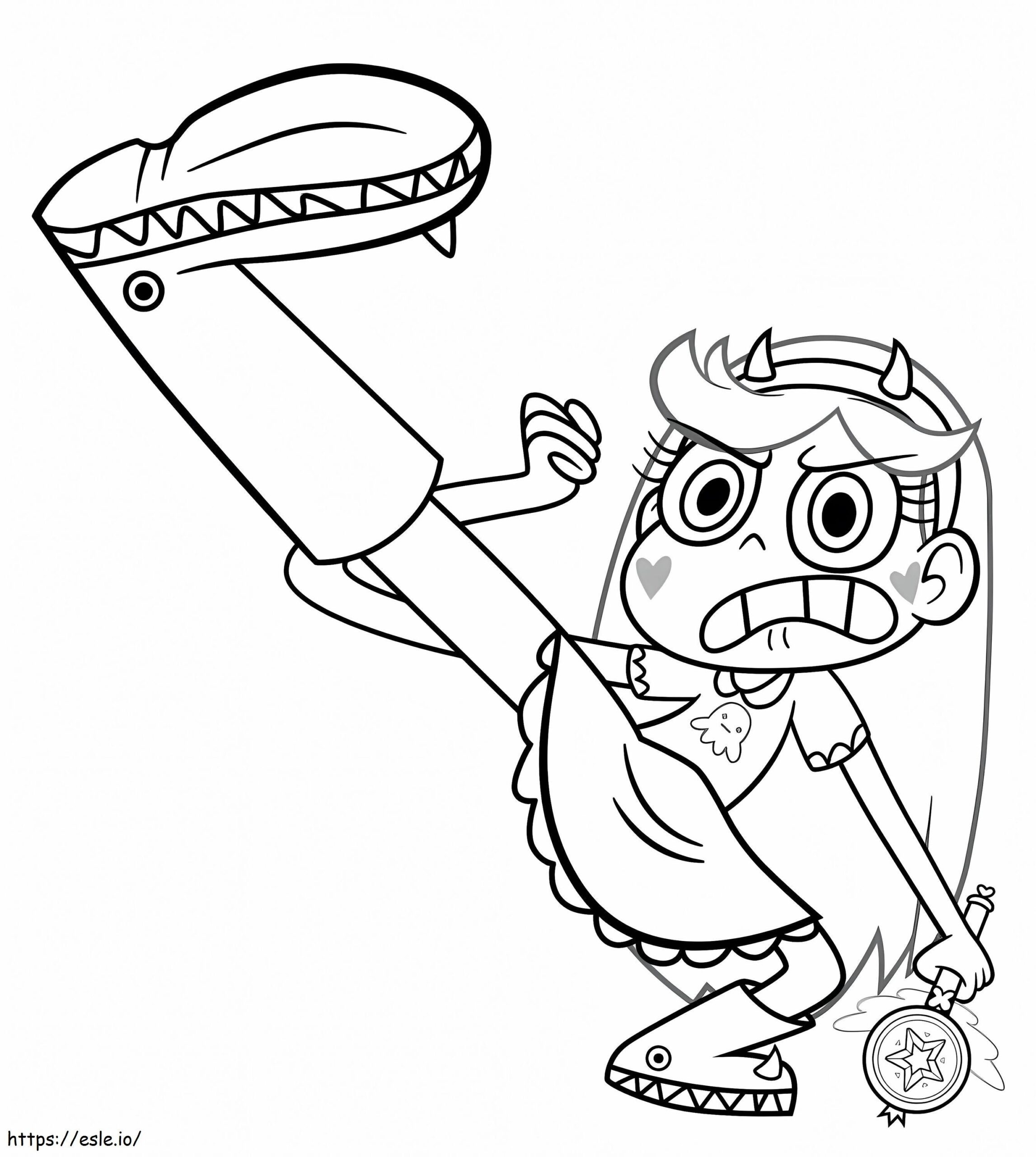 Angry Star Butterfly Coloring Page