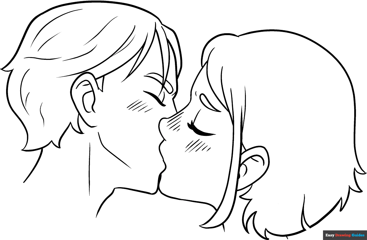 Kissing Coloring Pages Printable