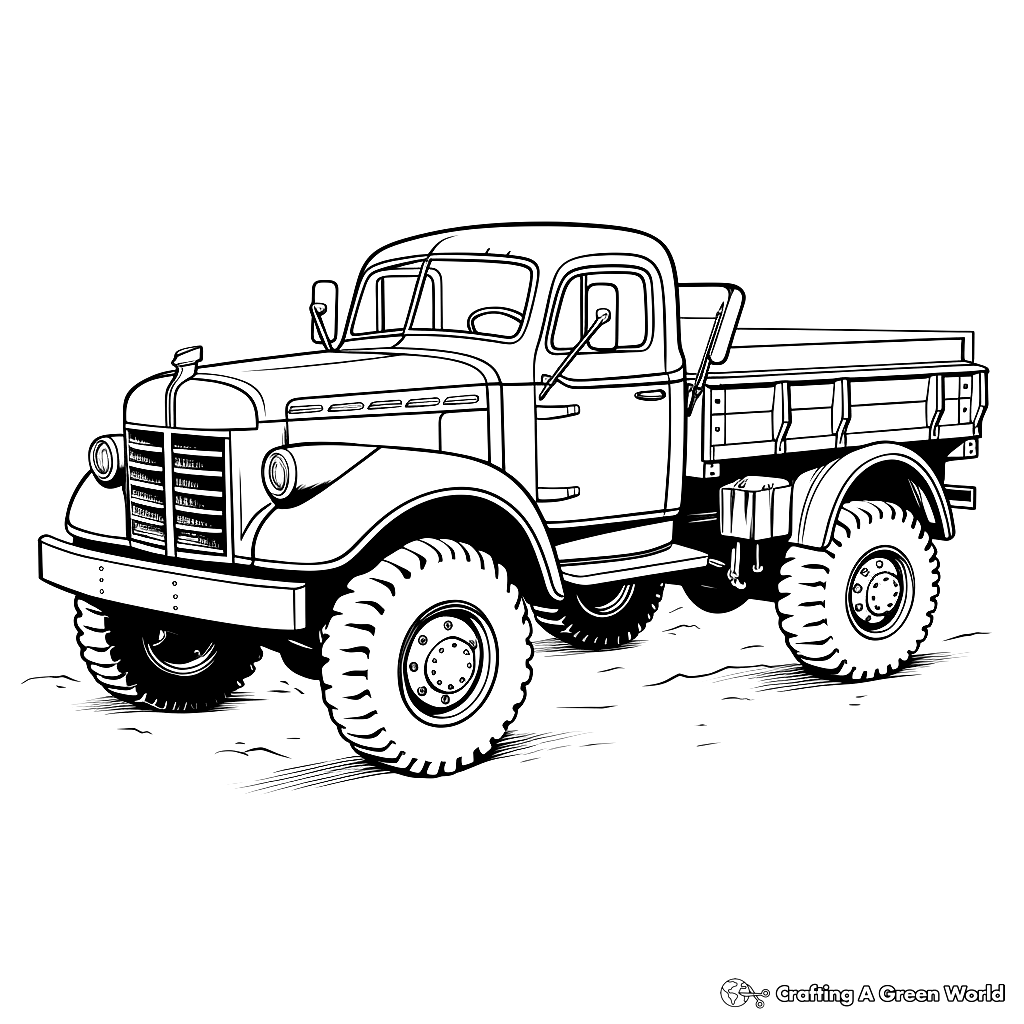 Army Truck Coloring Pages Free Printable 