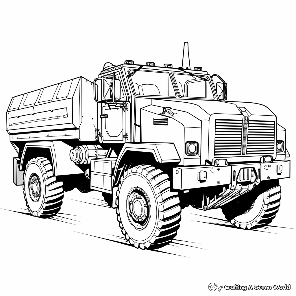 Army Truck Coloring Pages Free Printable 