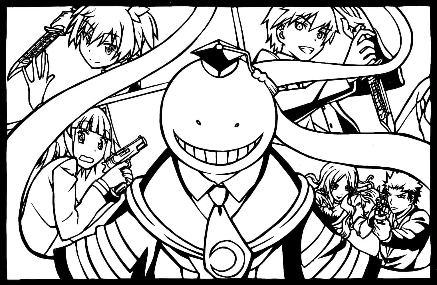 Assassination Classroom Characters Coloring Page Download Print Or Color Online For Free