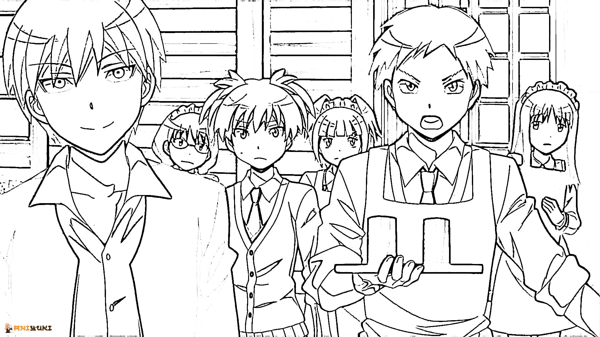 Characters In Assassination Classroom Coloring Page