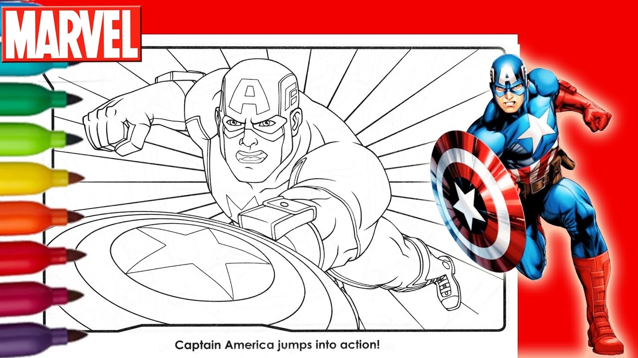 AVENGERS CAPTAIN AMERICA COLORING Captain America Coloring Page Avengers Coloring Pages YouTube
