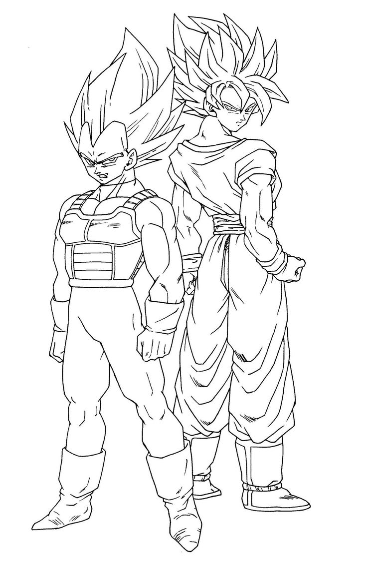 Awesome Goku And Vegeta Coloring Page Printable Coloring Page For Kids Coloring Nation Pages