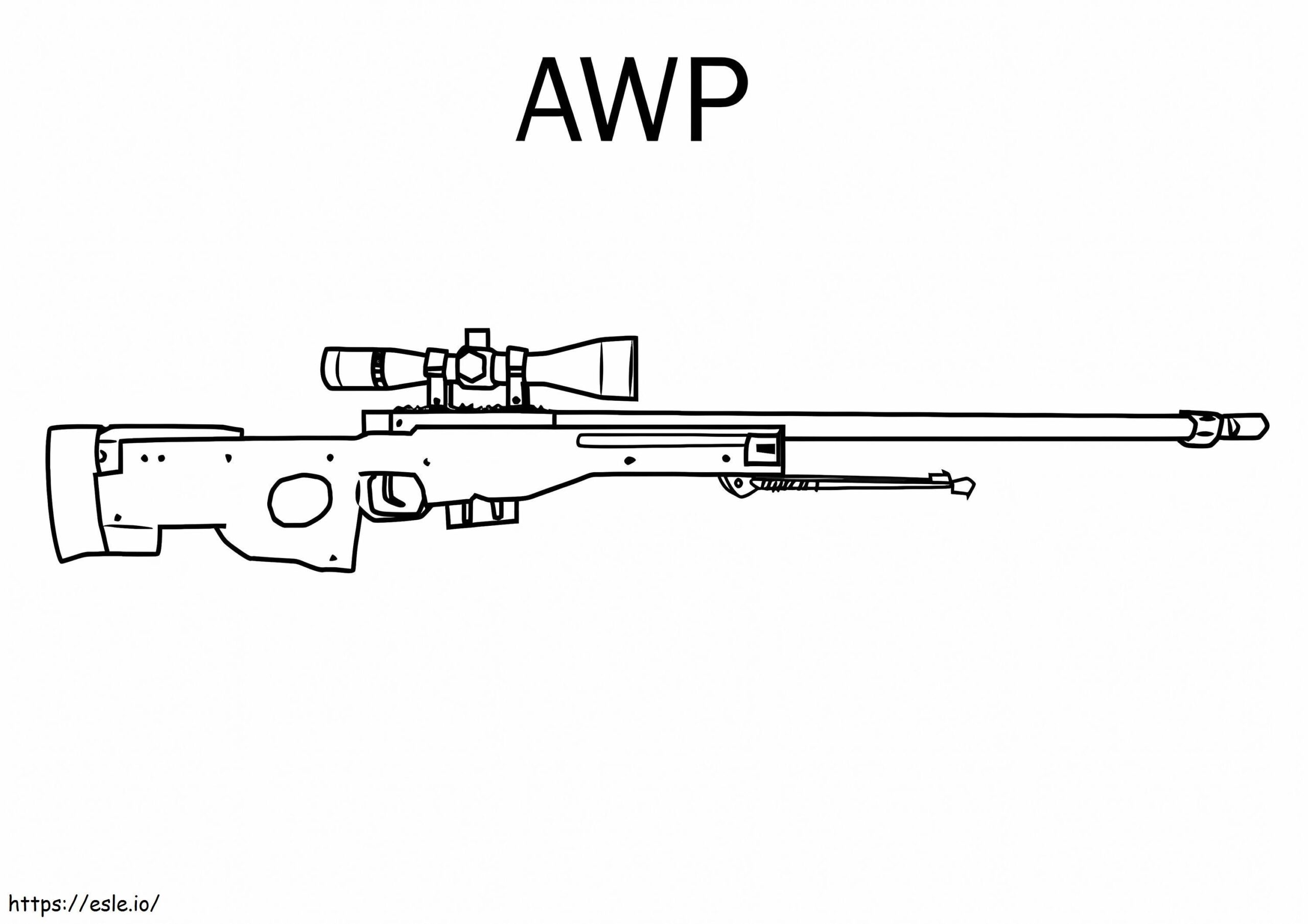 AWP Rifle Coloring Page
