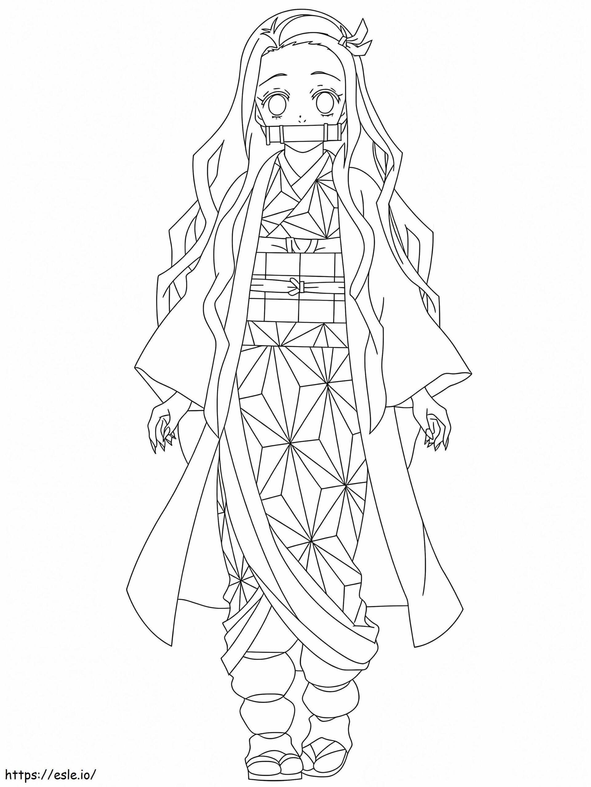 Beautiful Demon Slayer Nezuko Coloring Page