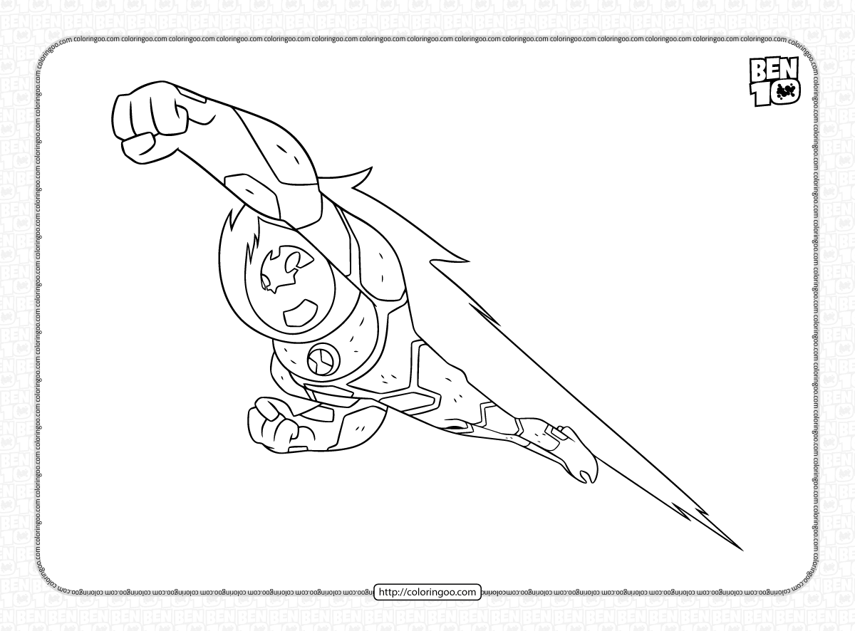 Ben 10 Heatblast Reboot Coloring Page For Kids