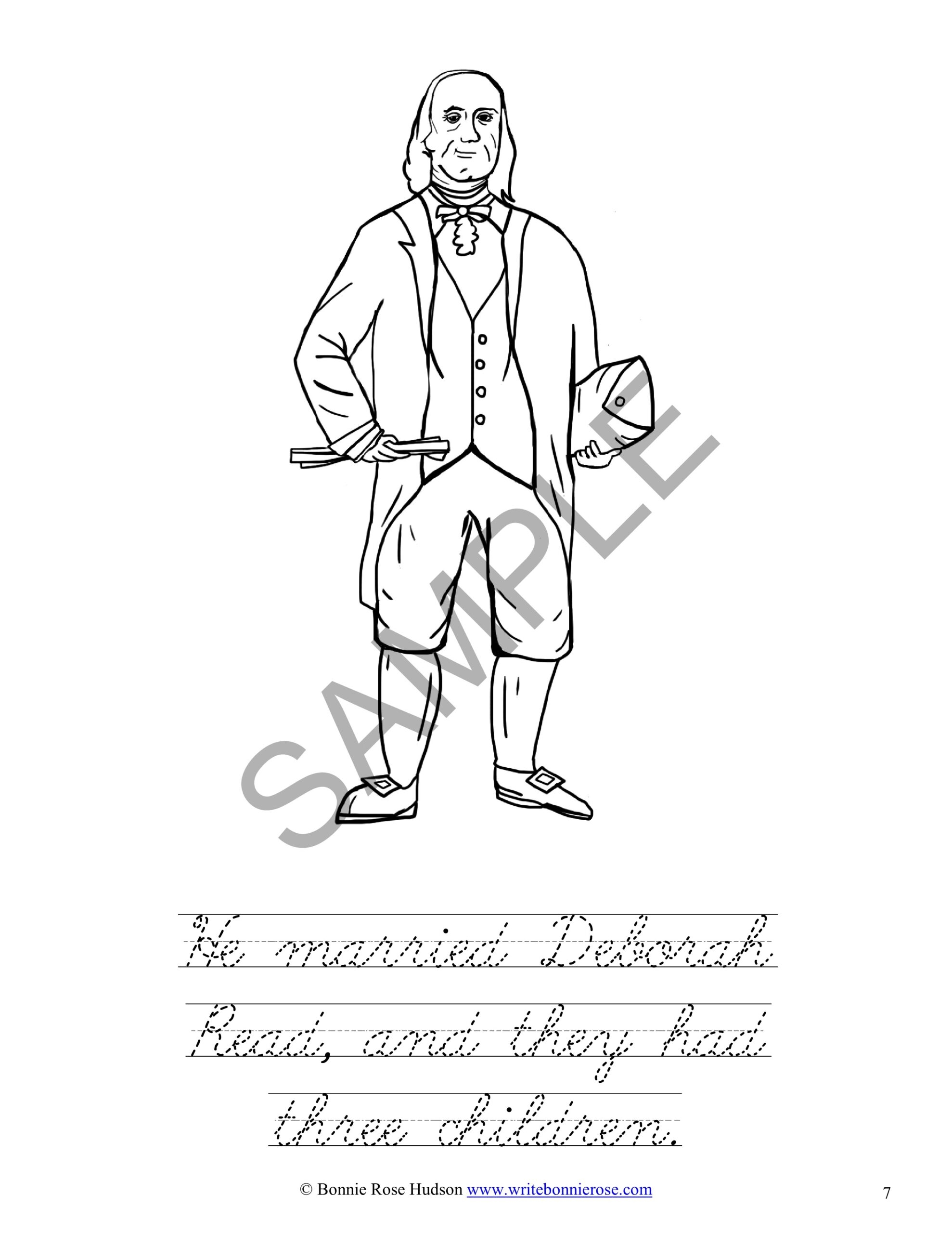 Benjamin Franklin Coloring Book Level C Made By Teachers