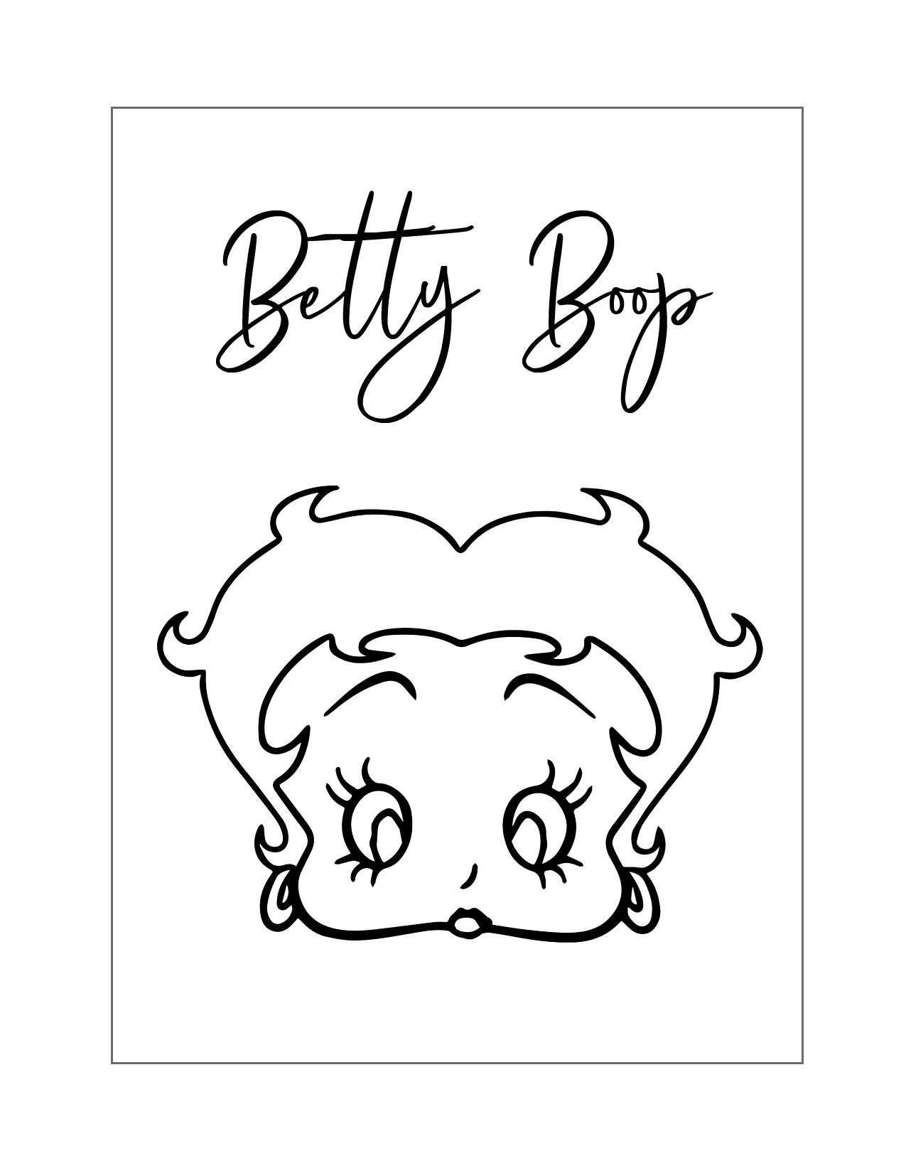 Star Betty Boop Coloring Page Printable