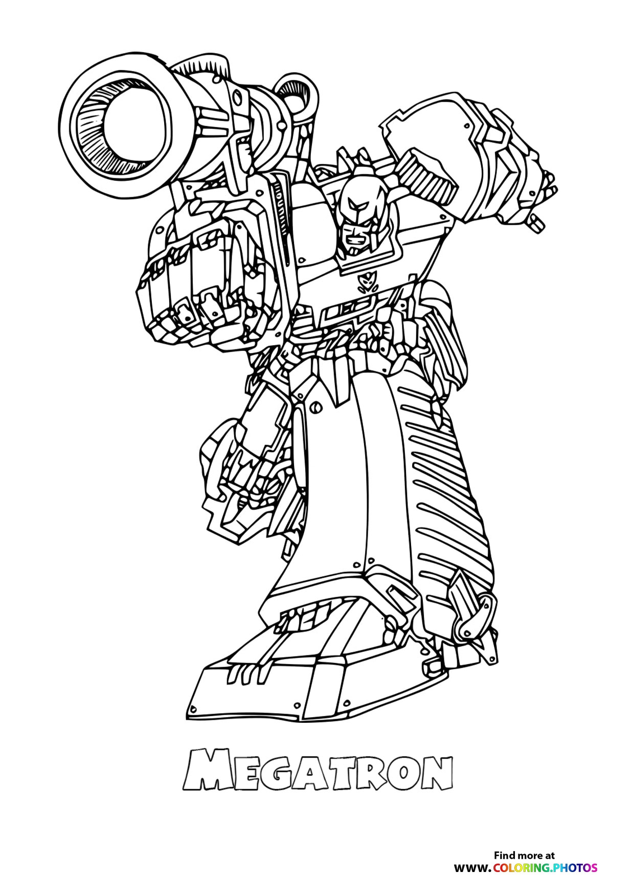 Big Megatron Transformers Coloring Pages For Kids