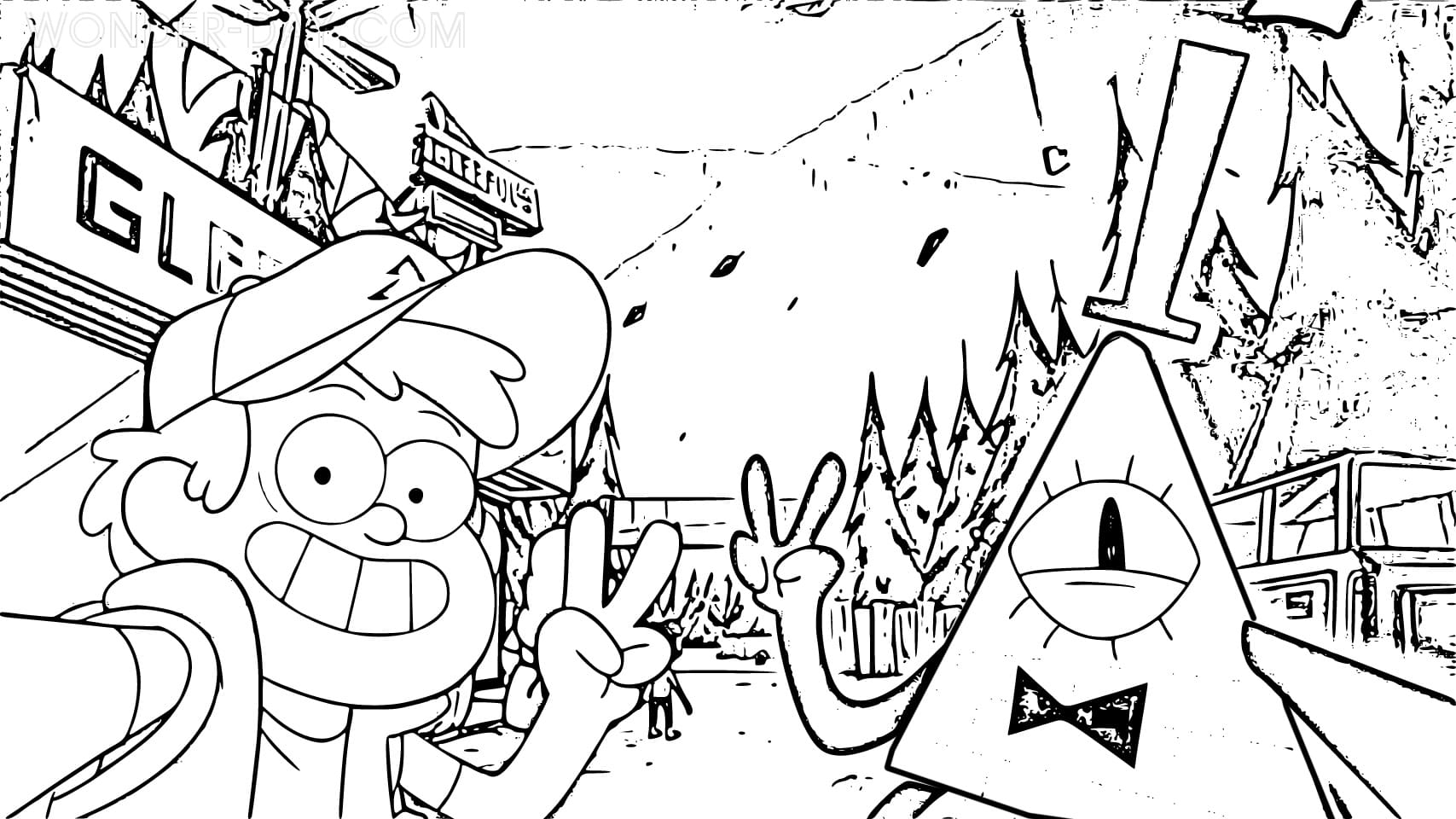 Bill Cipher Coloring Pages WONDER DAY Coloring Pages For Children And Adults