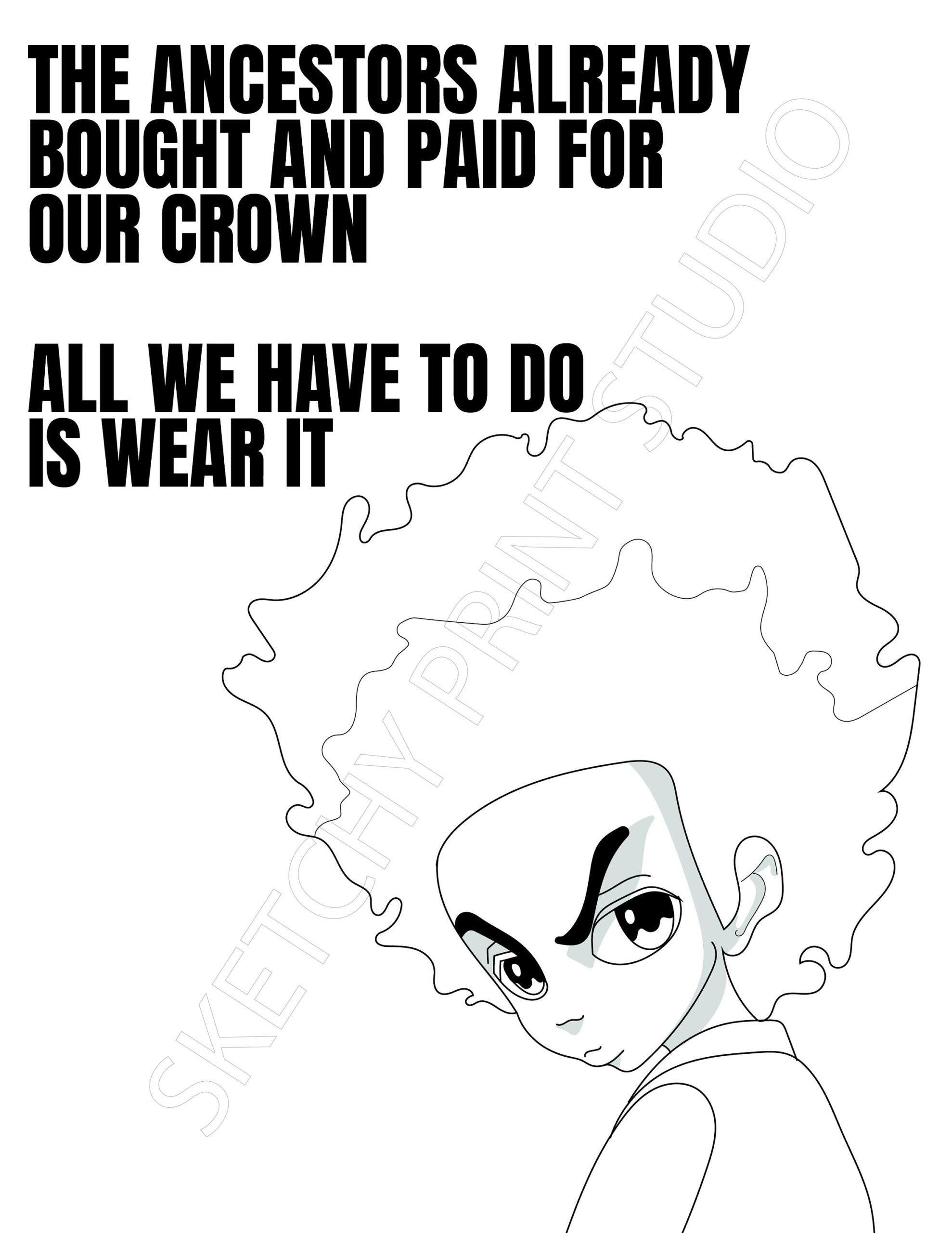 Boondocks Art Print Huey Freeman The Ancestors Already Bought And Paid For Our Crown Instant Digital Download Printable Fan Art Etsy