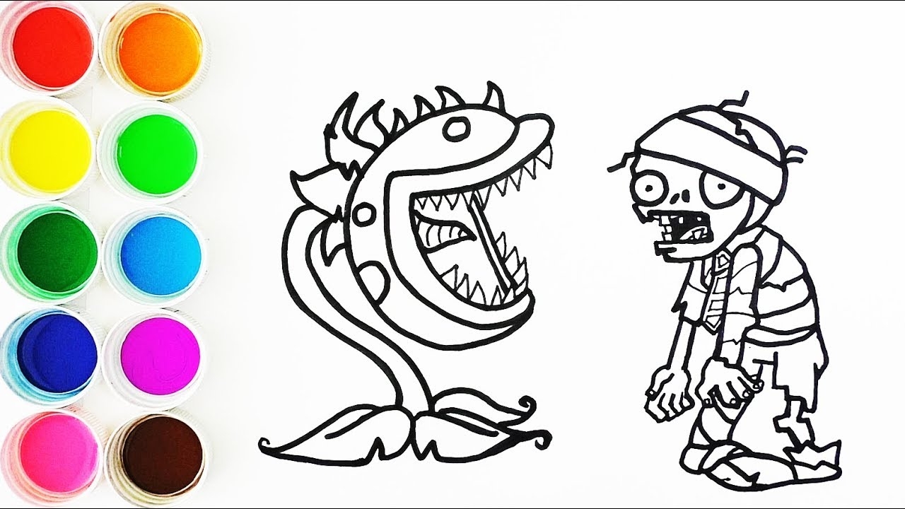 C mo Dibujar Y Colorear Planta Carnibora De Plants Vs Zombies Learns Colors FunKe YouTube