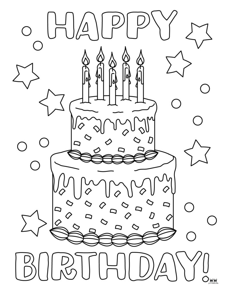 Birthday Cake Coloring Pages Printable