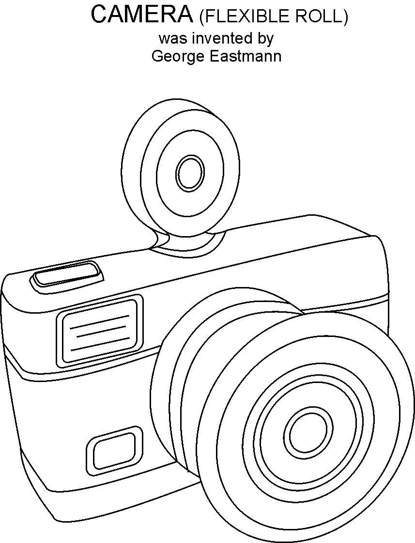 Camera Coloring Printable Page