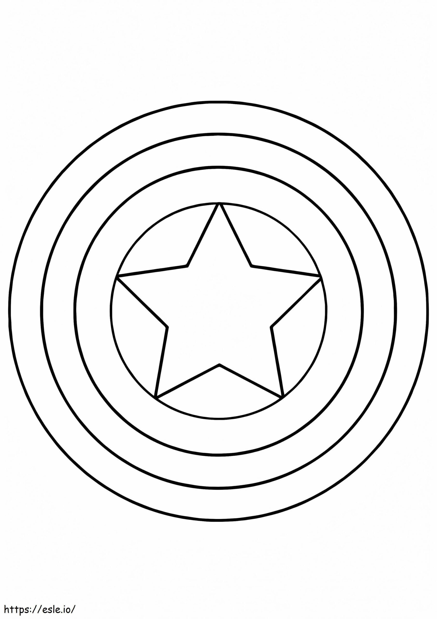 Captain America Shield A4 Coloring Page