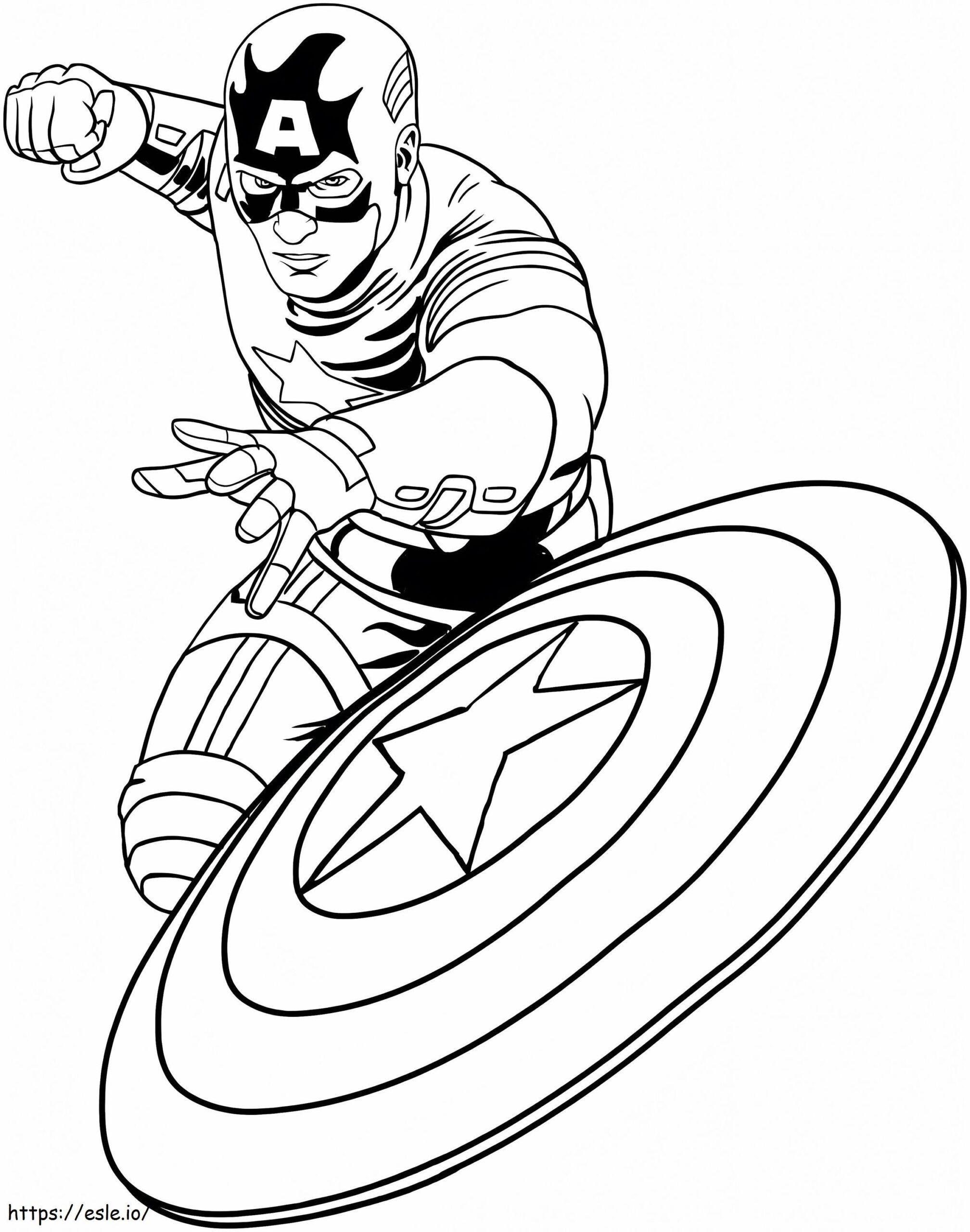 Captain America Shield A4 Coloring Page