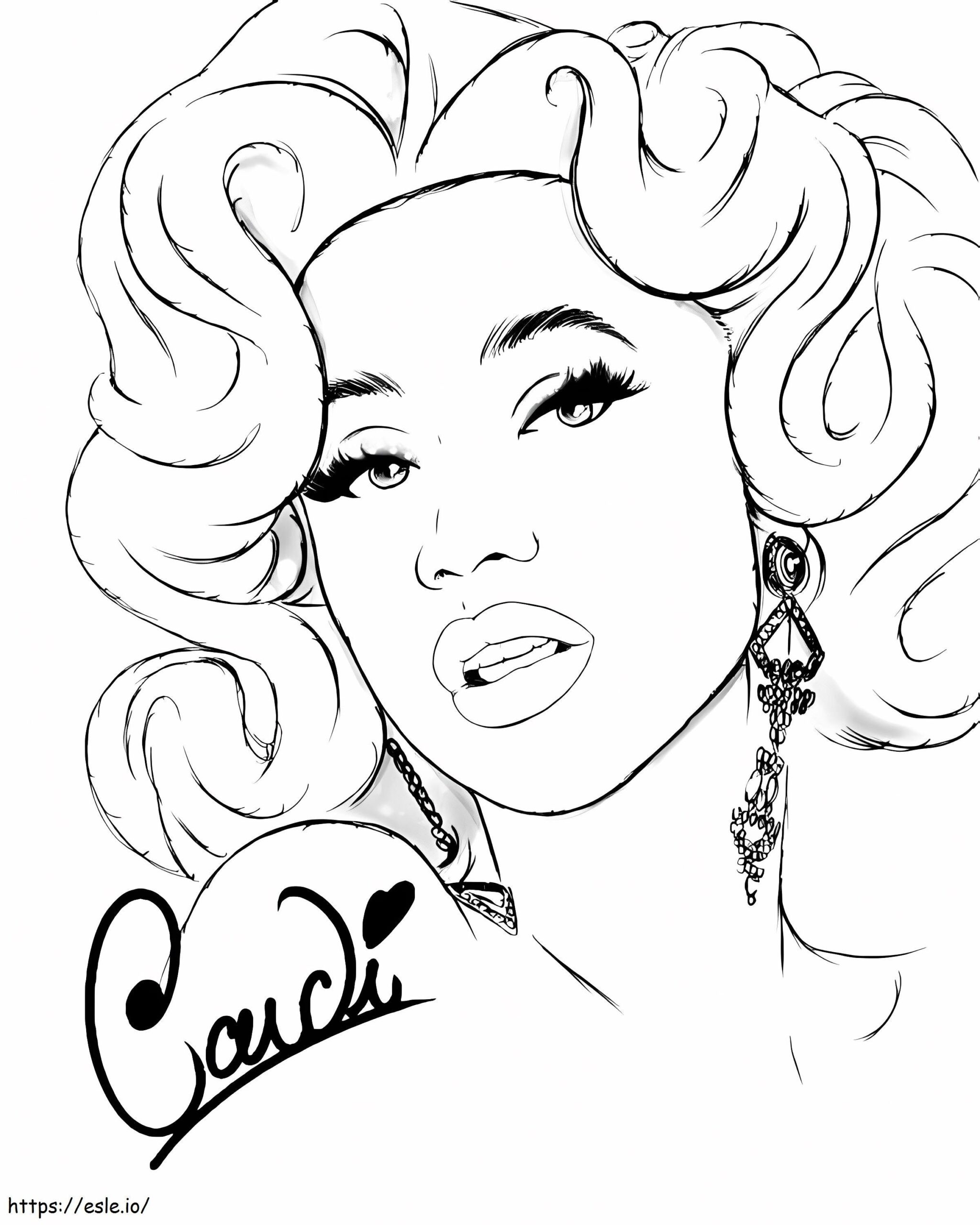 Wonderful Cardi B Coloring Page Printable