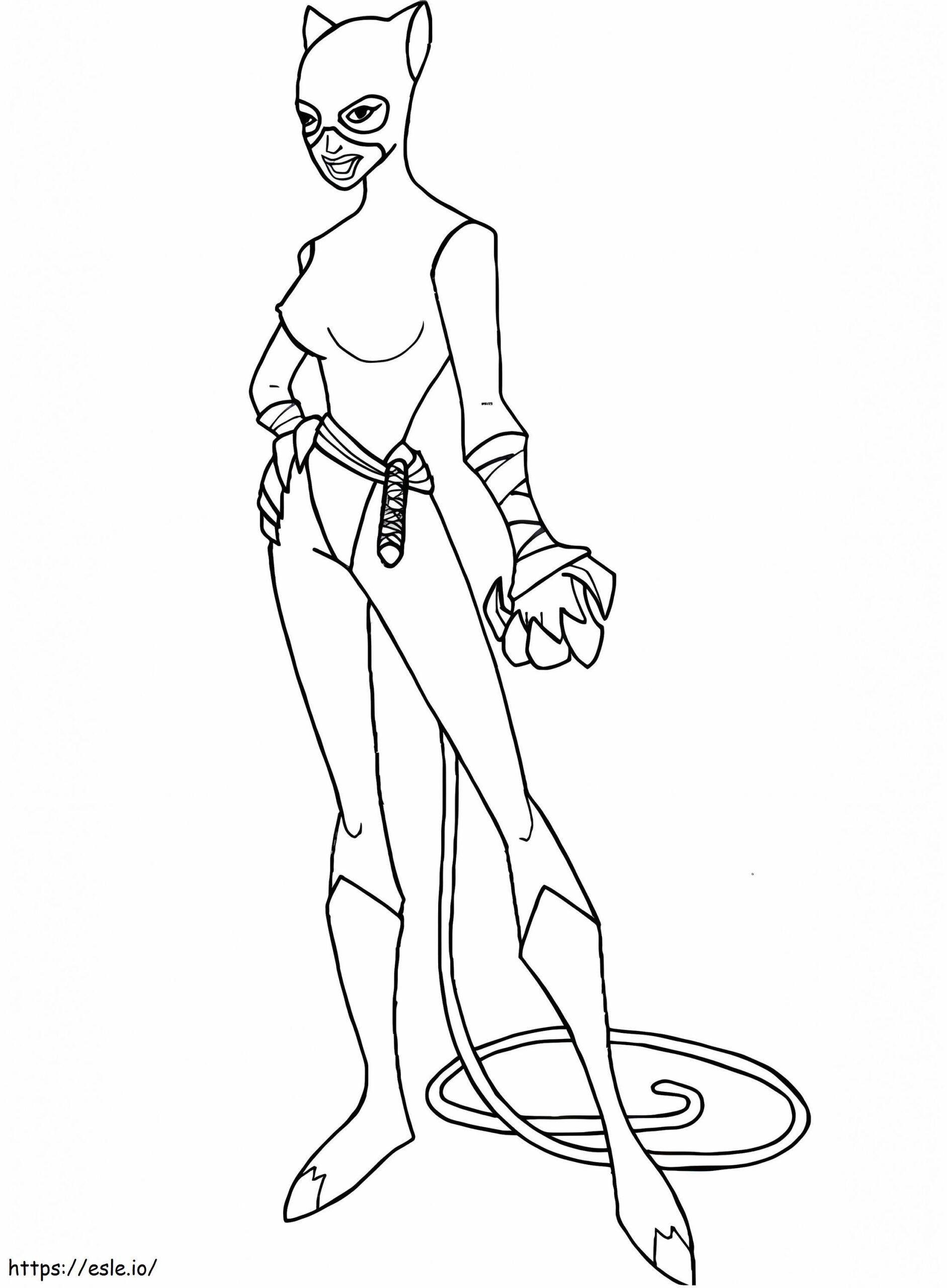 Catwoman Standing Coloring Page
