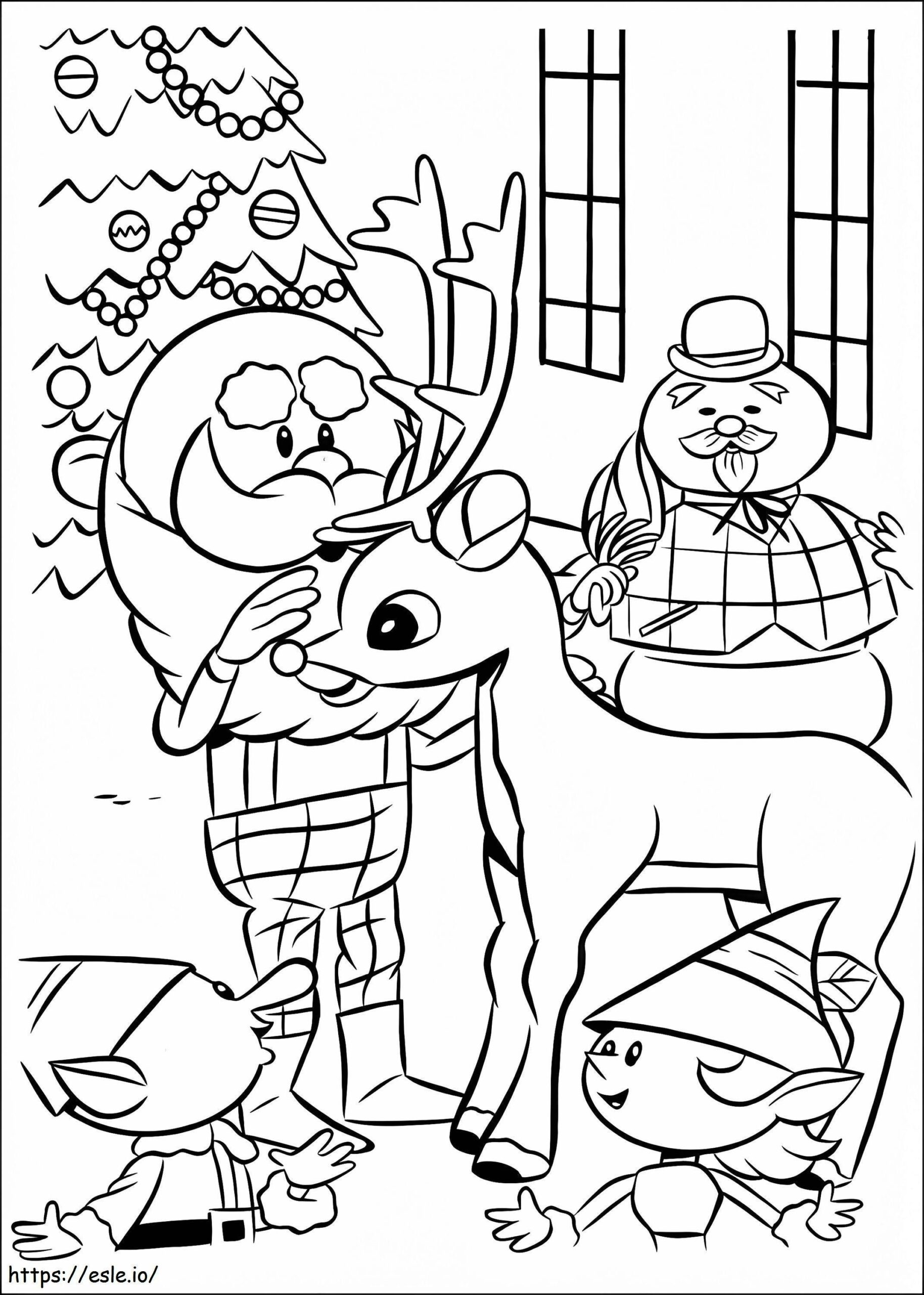 Rudolph With Clarice Coloring Page Printable