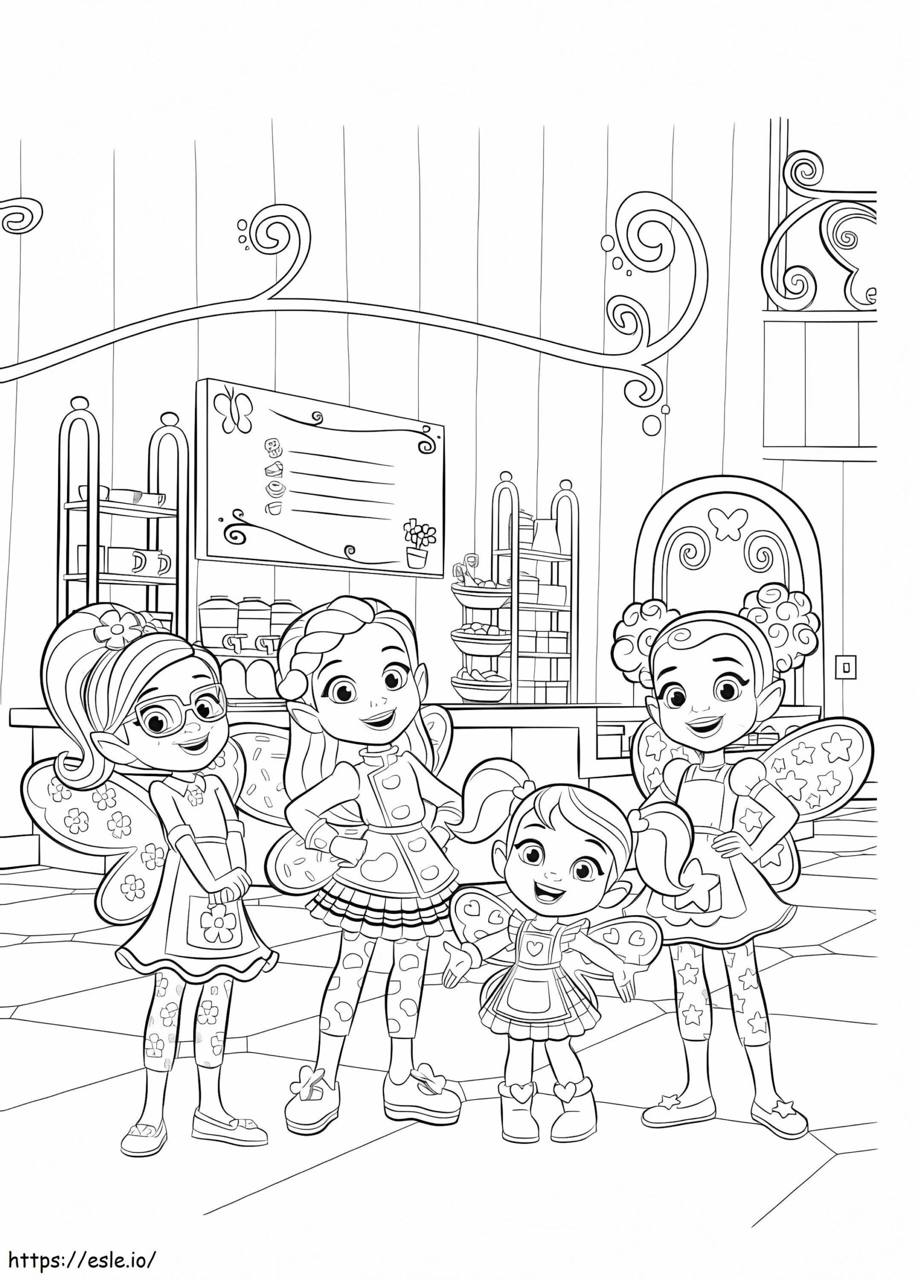 Characters From Butterbeans Cafe 1 Coloring Page