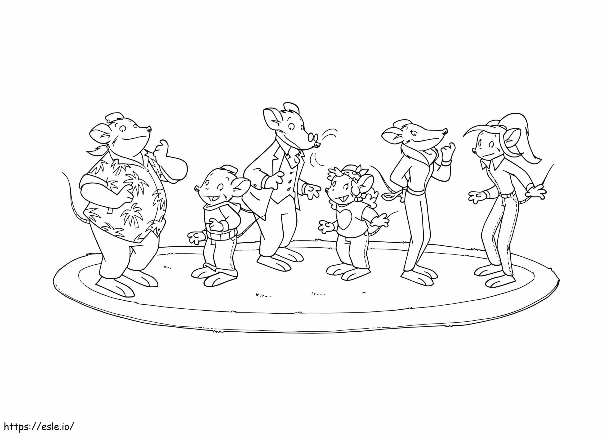 Characters From Geronimo Stilton Coloring Page