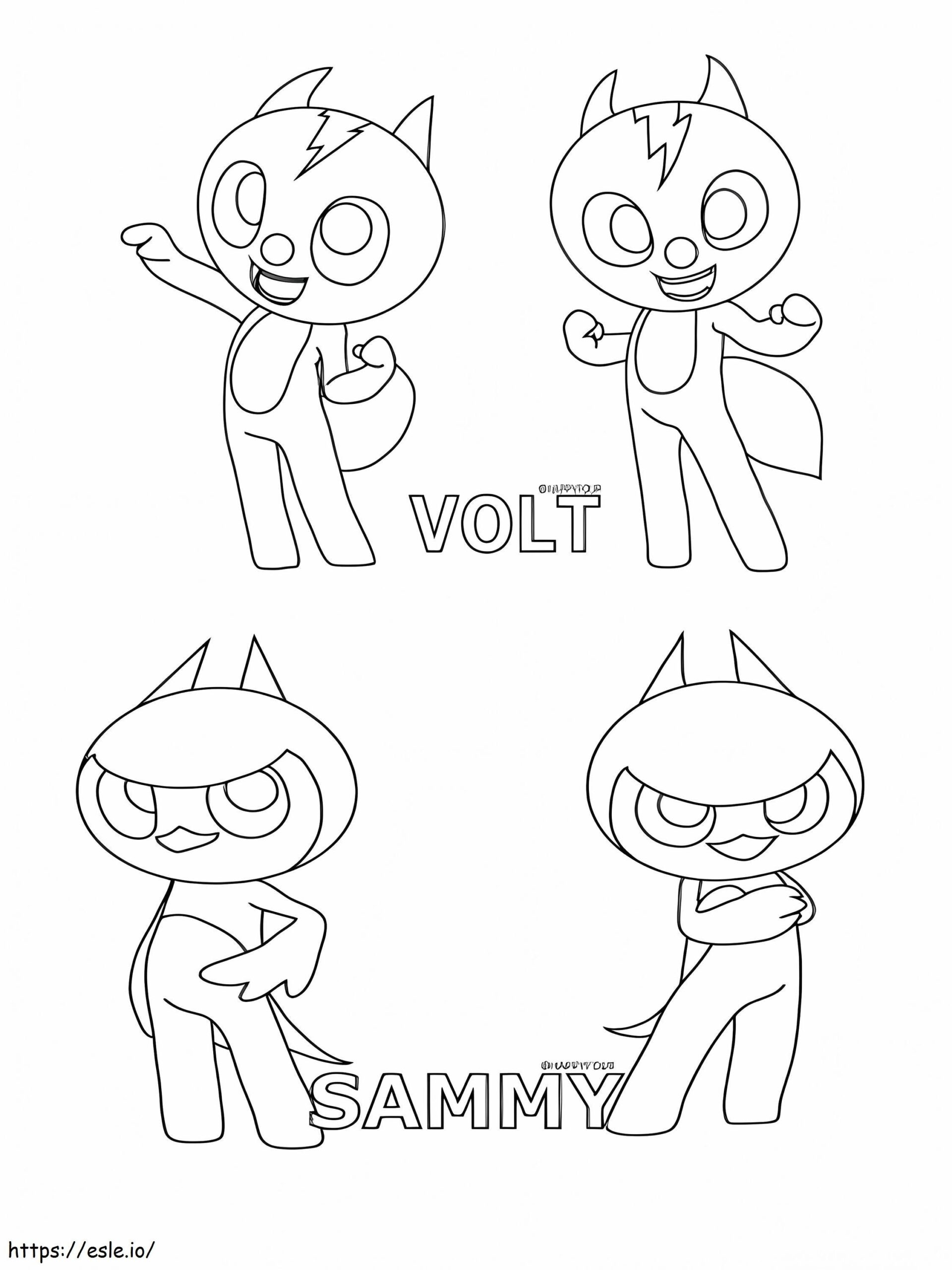 Characters From Miniforce 2 Coloring Page