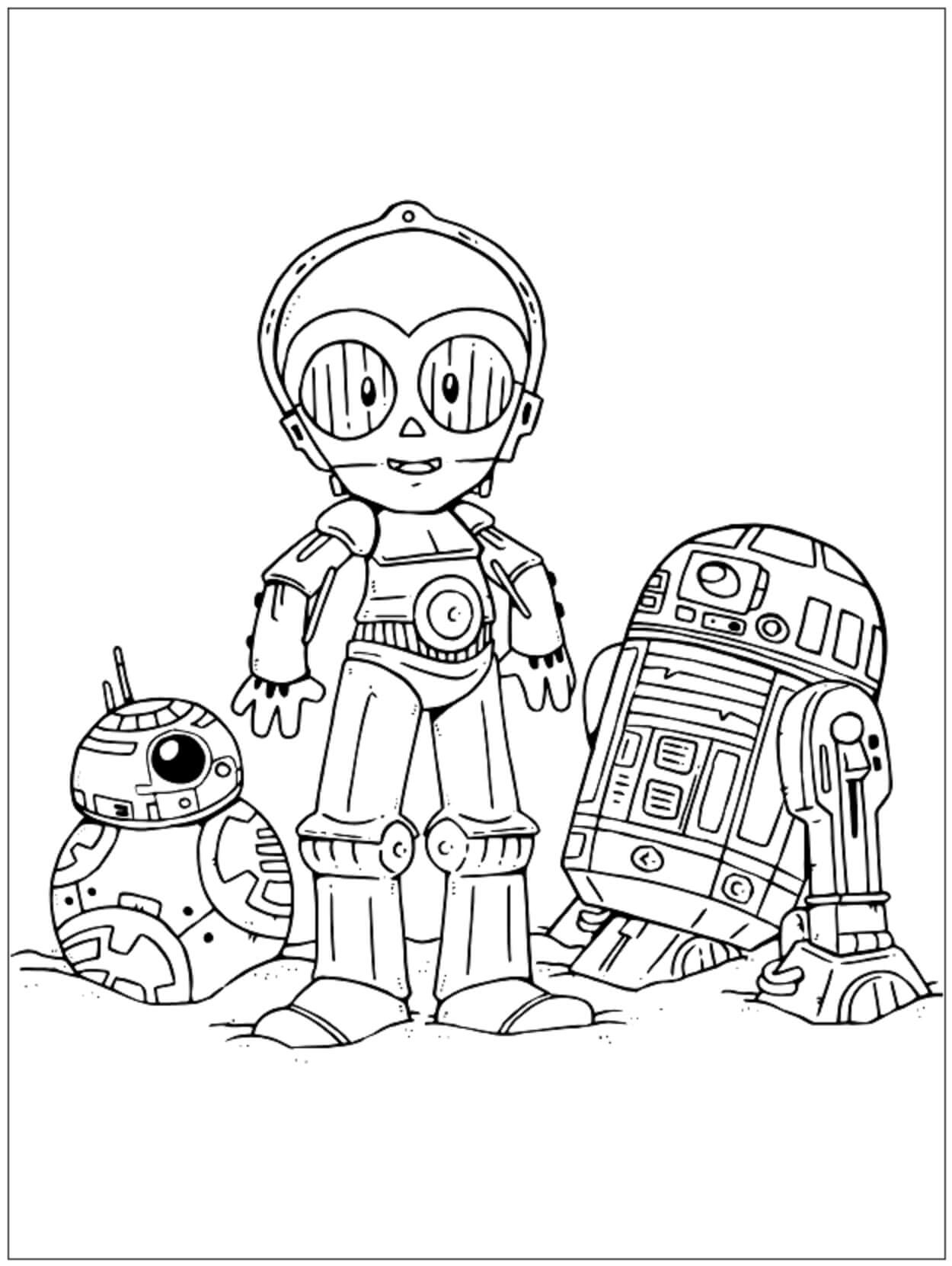 Star Wars C3Po And Bb8 Coloring Page