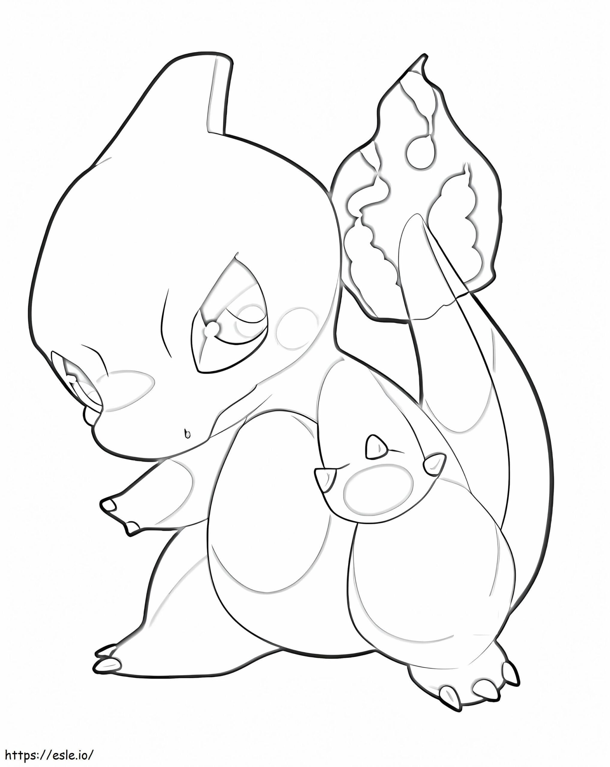 Chibi Charmeleon Coloring Page