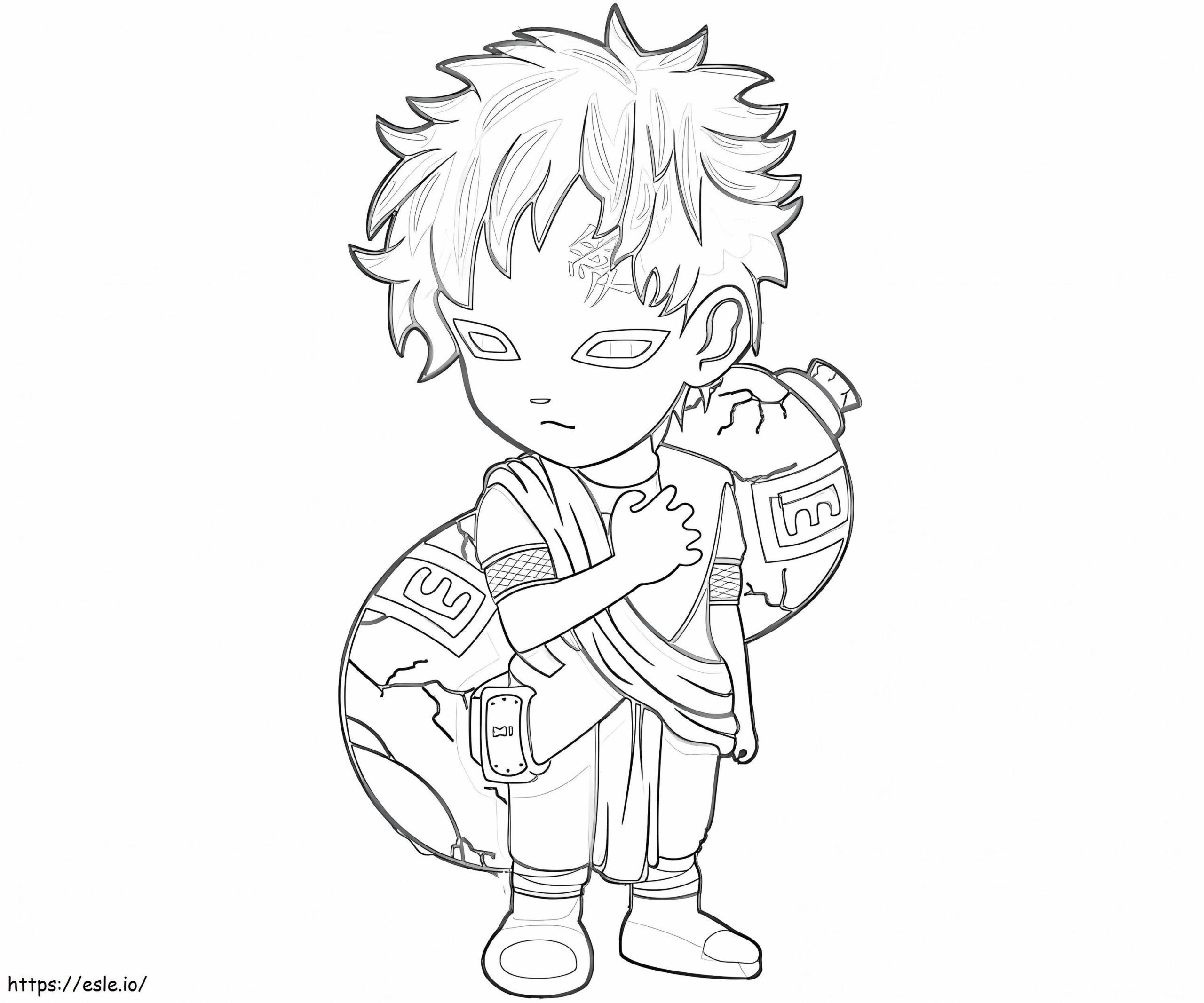 Chibi Gaara Drawing Coloring Page