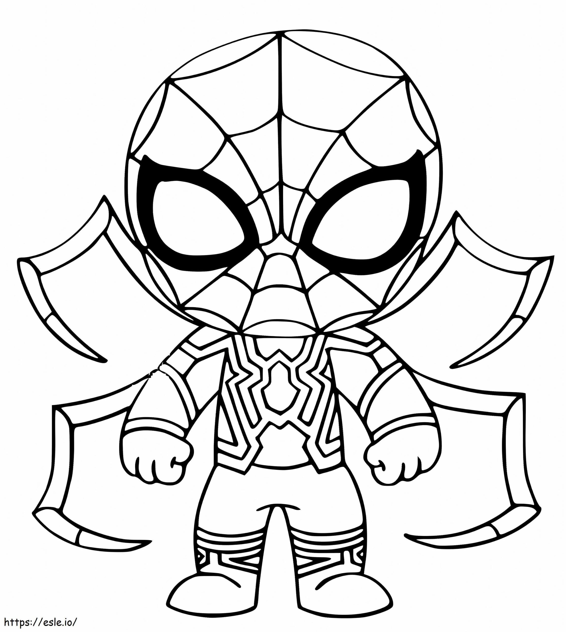 Chibi Iron Spider Man Coloring Page