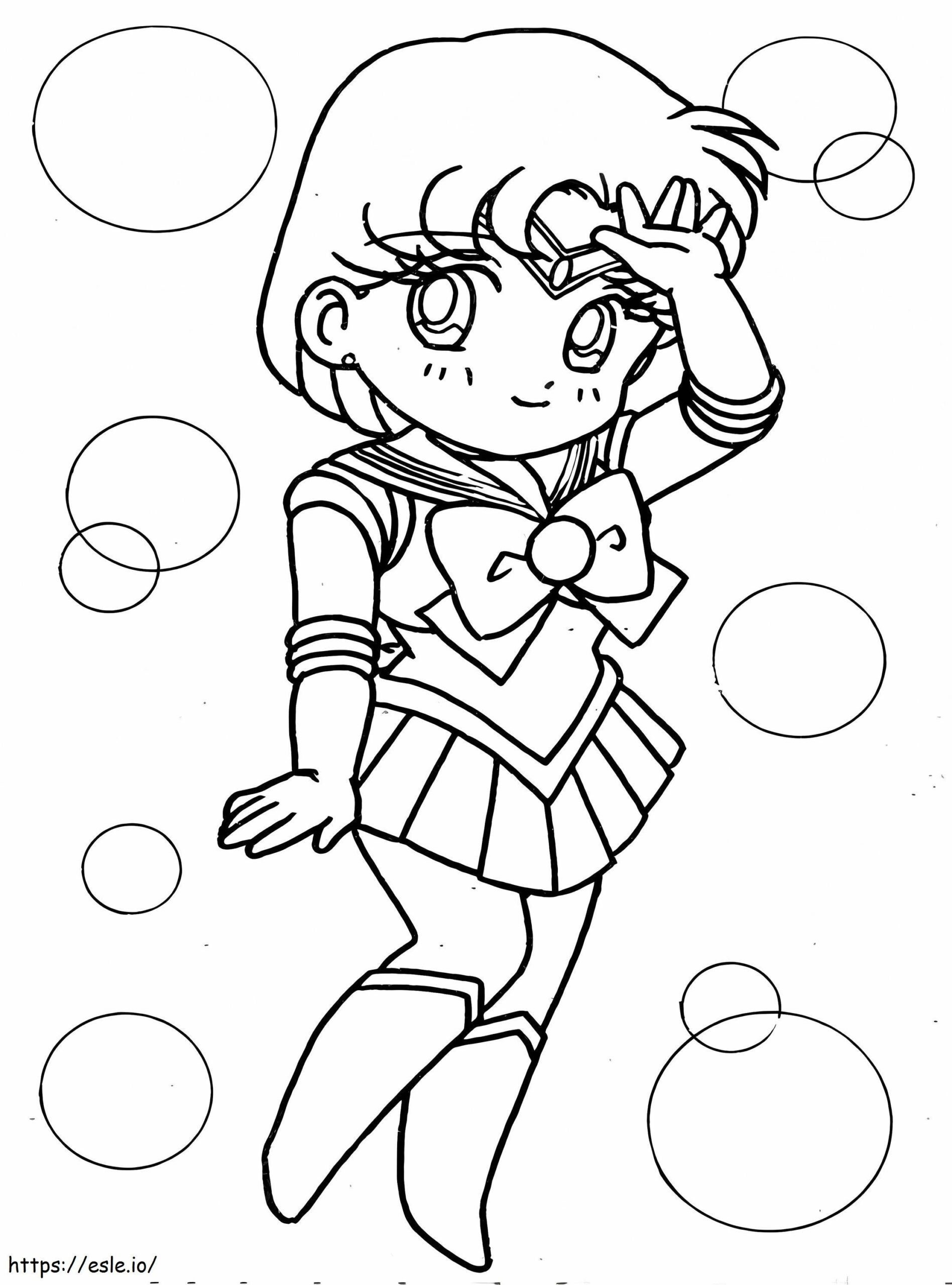 Chibi Sailor Mercury Coloring Page