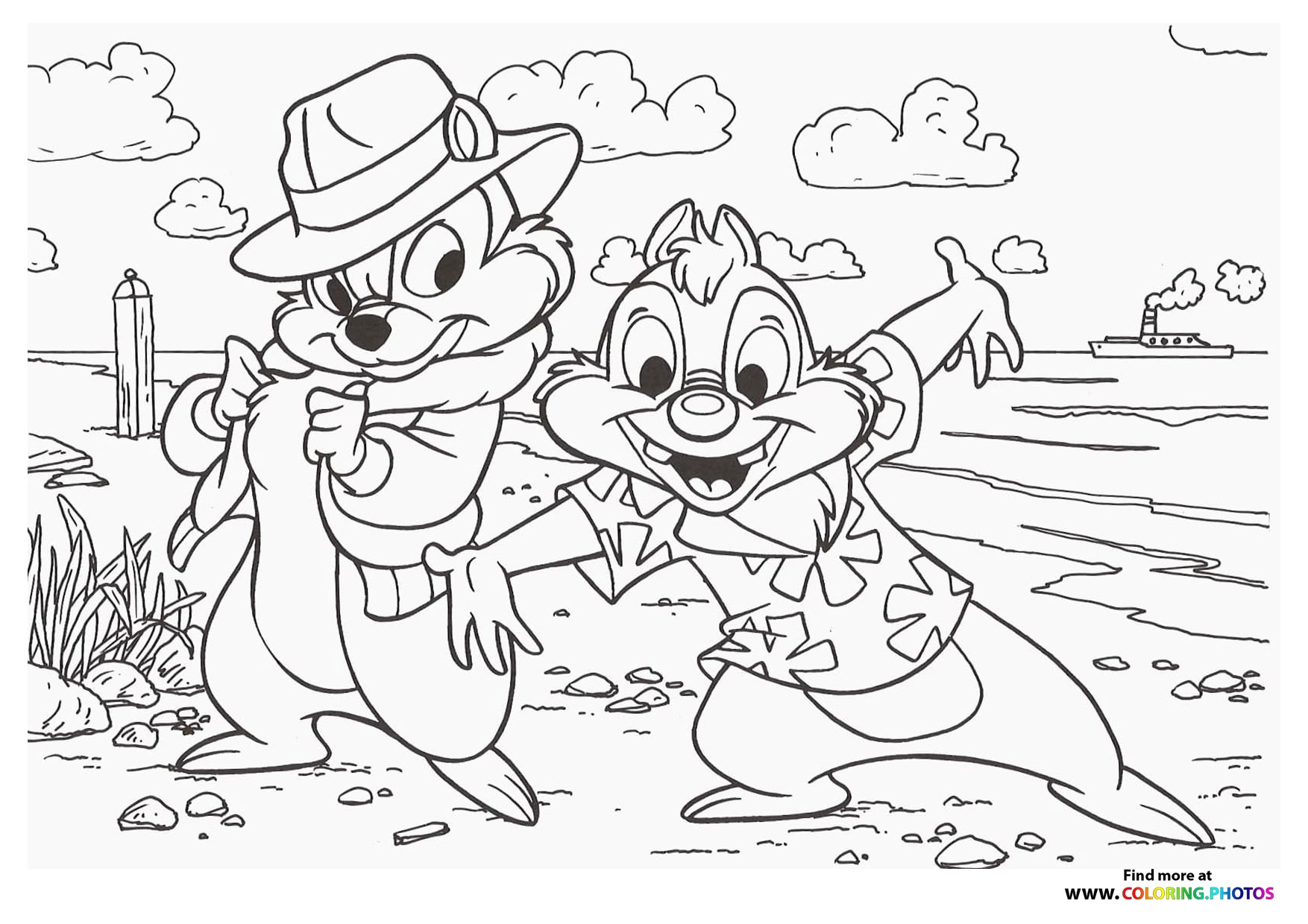Chip N Dale Rescue Rangers Coloring Pages For Kids