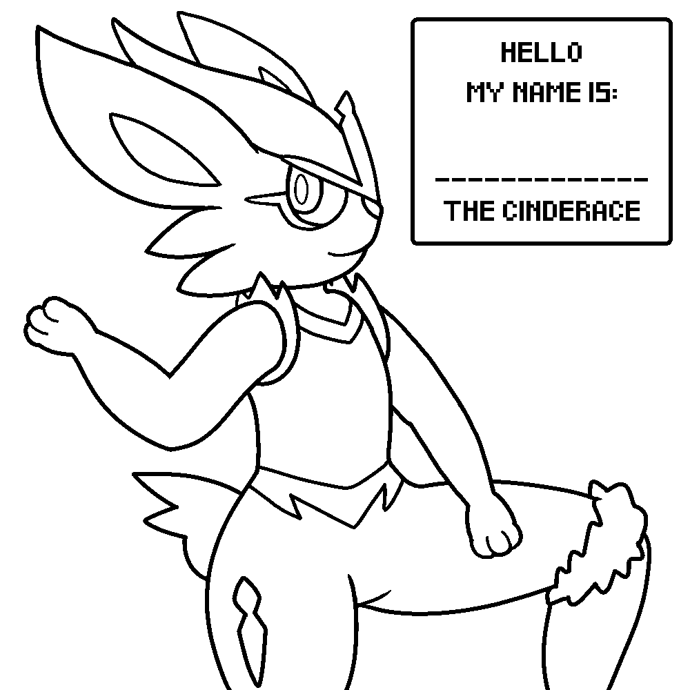 Cinderace Coloring Template By Nishi Fur Affinity dot Net