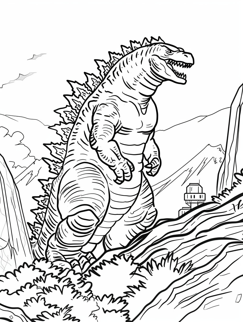 Color The Legendary Kaiju Over 200 Godzilla Coloring Pages Printable Digital Download Etsy