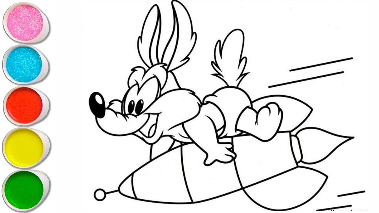 Colorea A Coyote Beb Sobre Un Cohete Dibujos Para Ni os YouTube