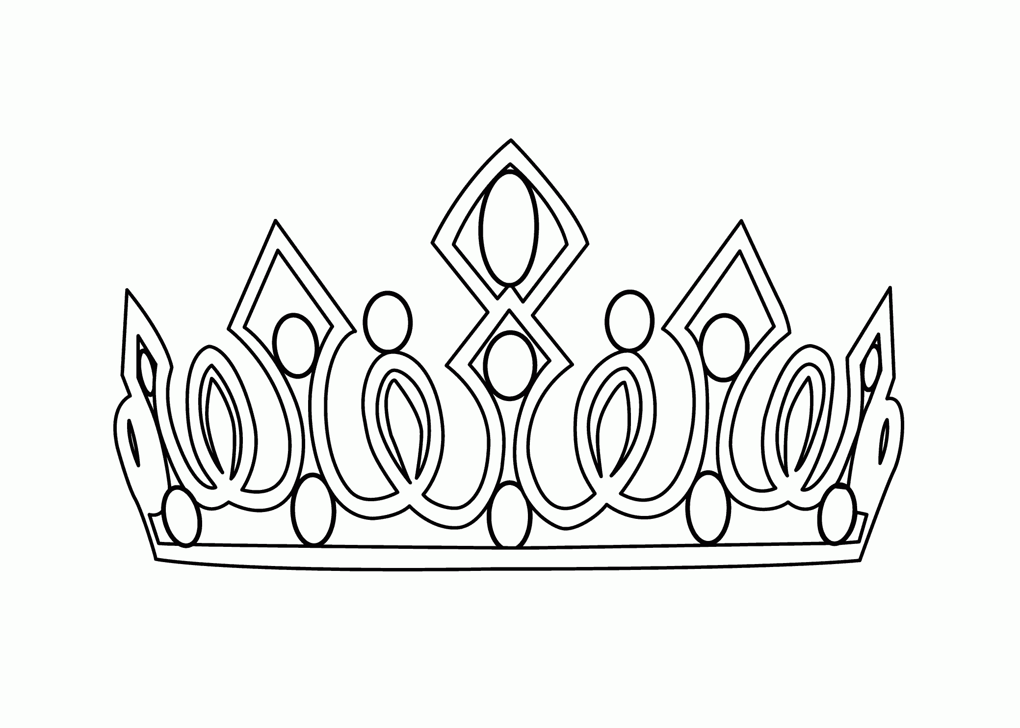 Princess Crown Coloring Page Printable