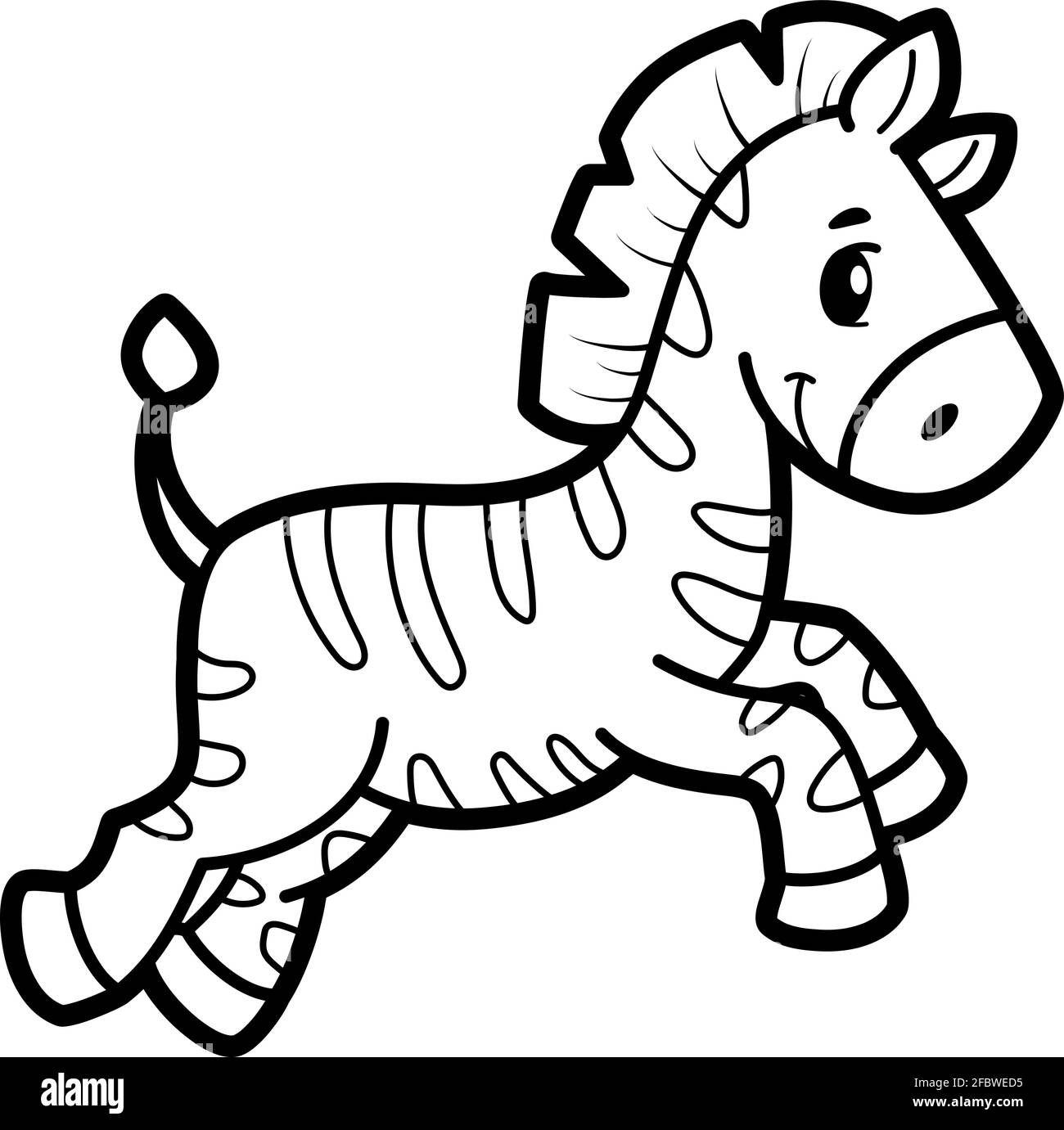 Coloring Book Or Page For Kids Zebra Black And White Vector Illustration Stock Vector Image Art Alamy