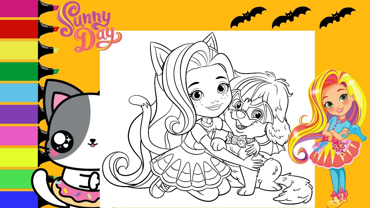 Coloring Halloween Sunny Day And Puppy Doodle Coloring Book Page Sprinkled Donuts JR YouTube