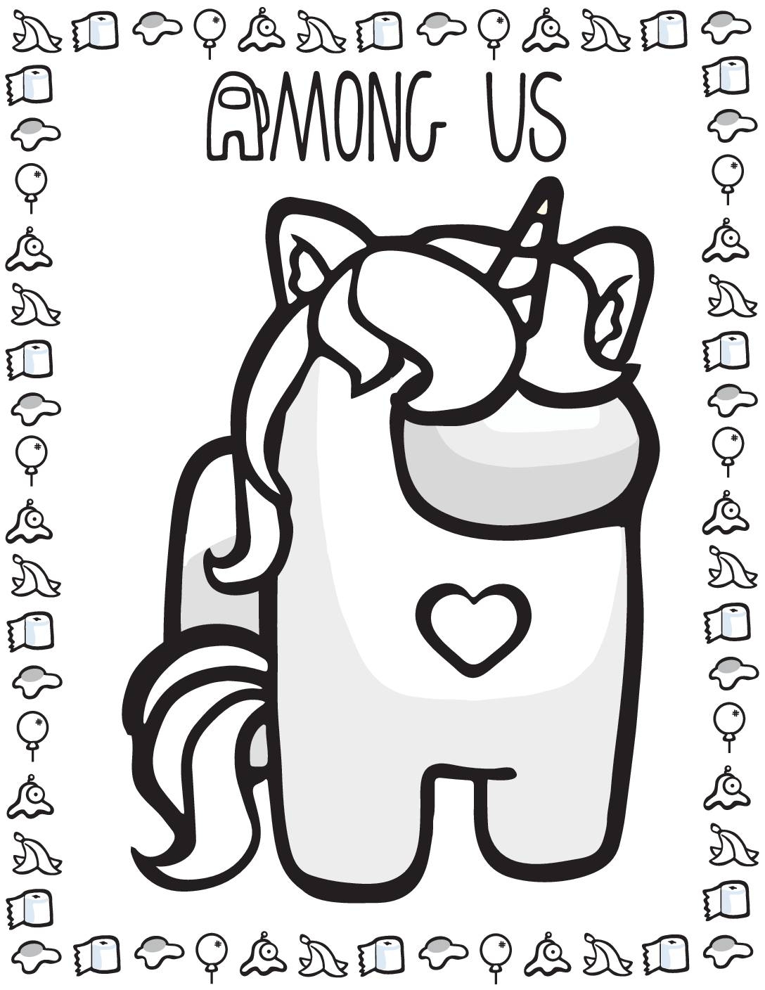 Among Us Pages For Coloring Printable