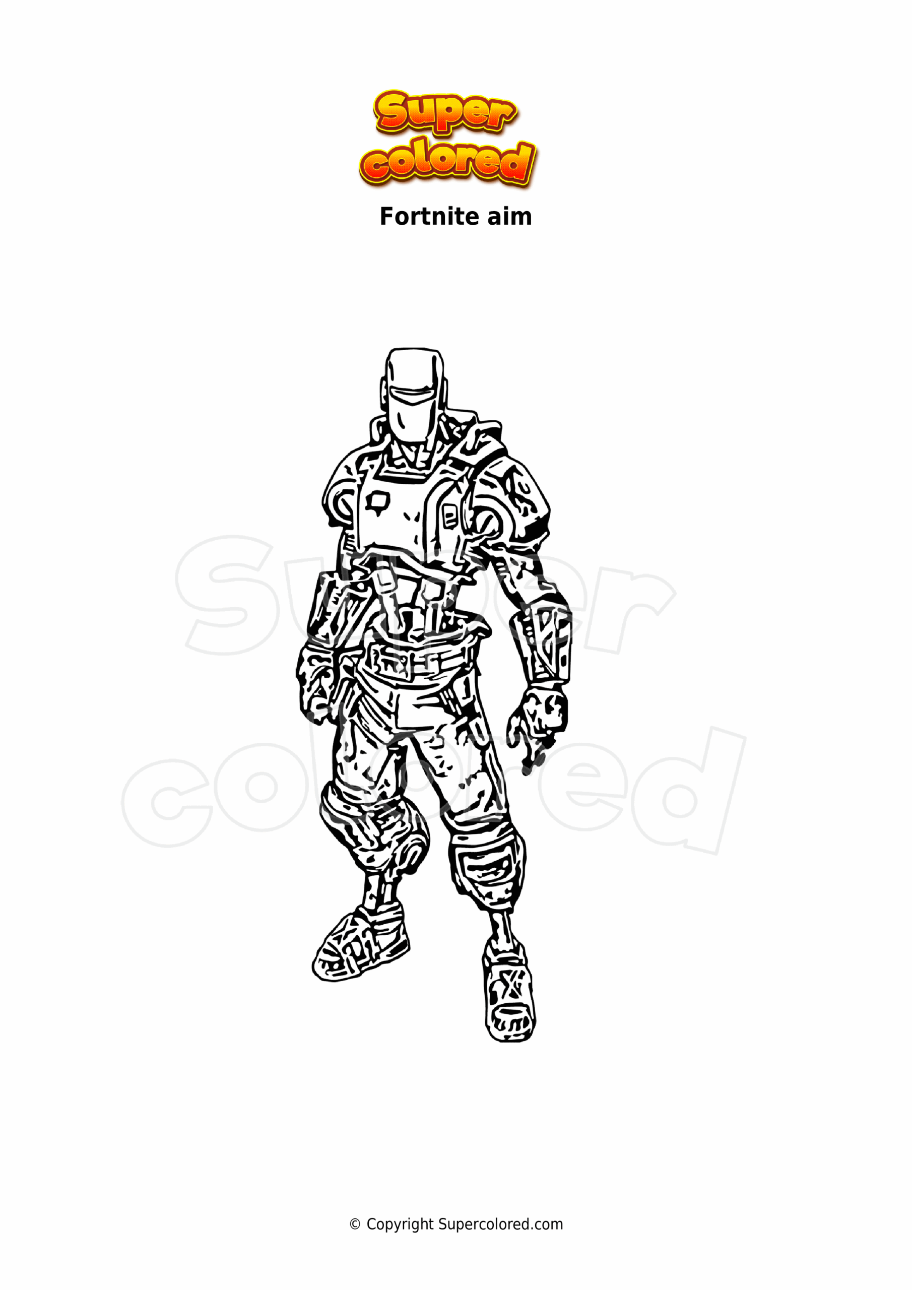 Coloring Page Fortnite Aim Supercolored