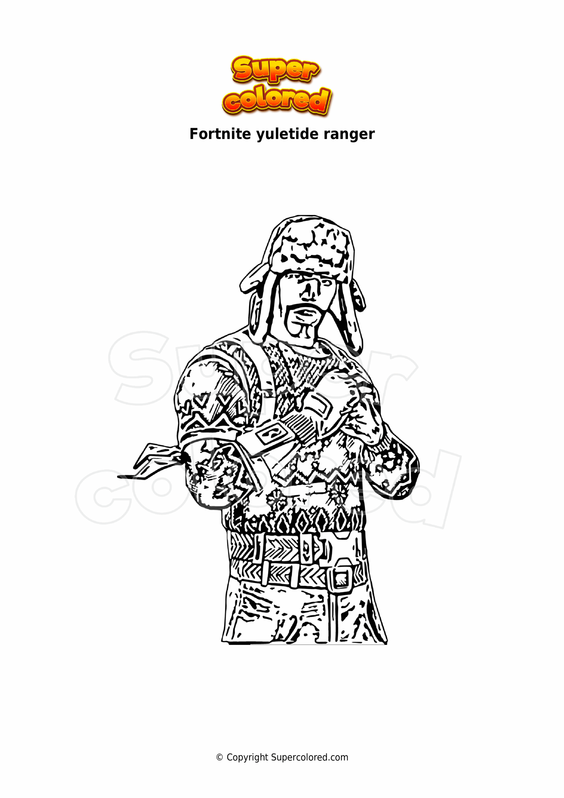 Coloring Page Fortnite Yuletide Ranger Supercolored