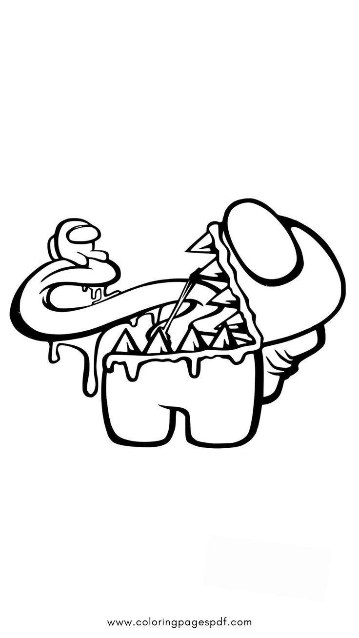 Coloring Page Of An Imposter Eating A Crewmate s Kid